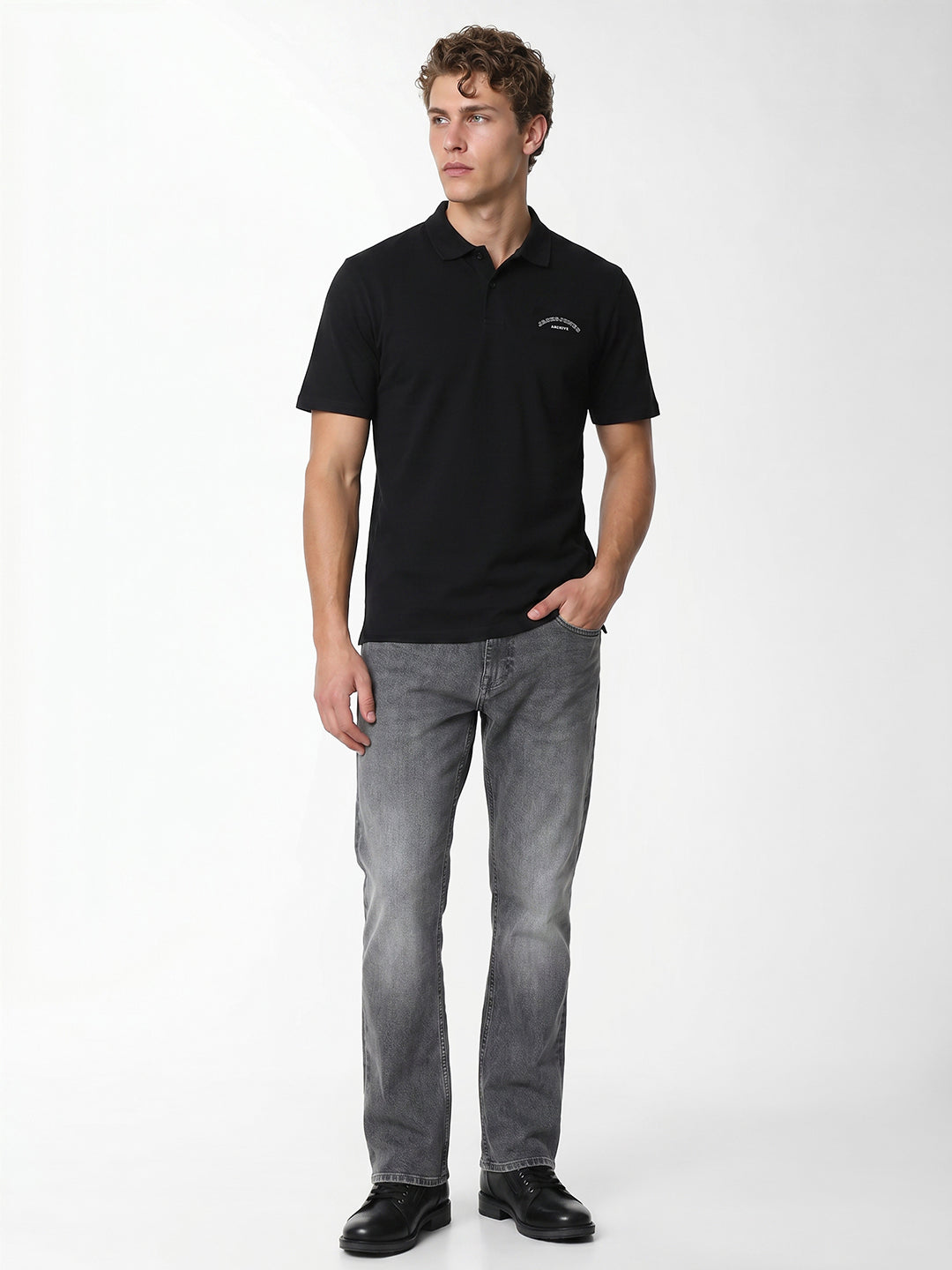 Grey Light Wash Bootcut Jeans