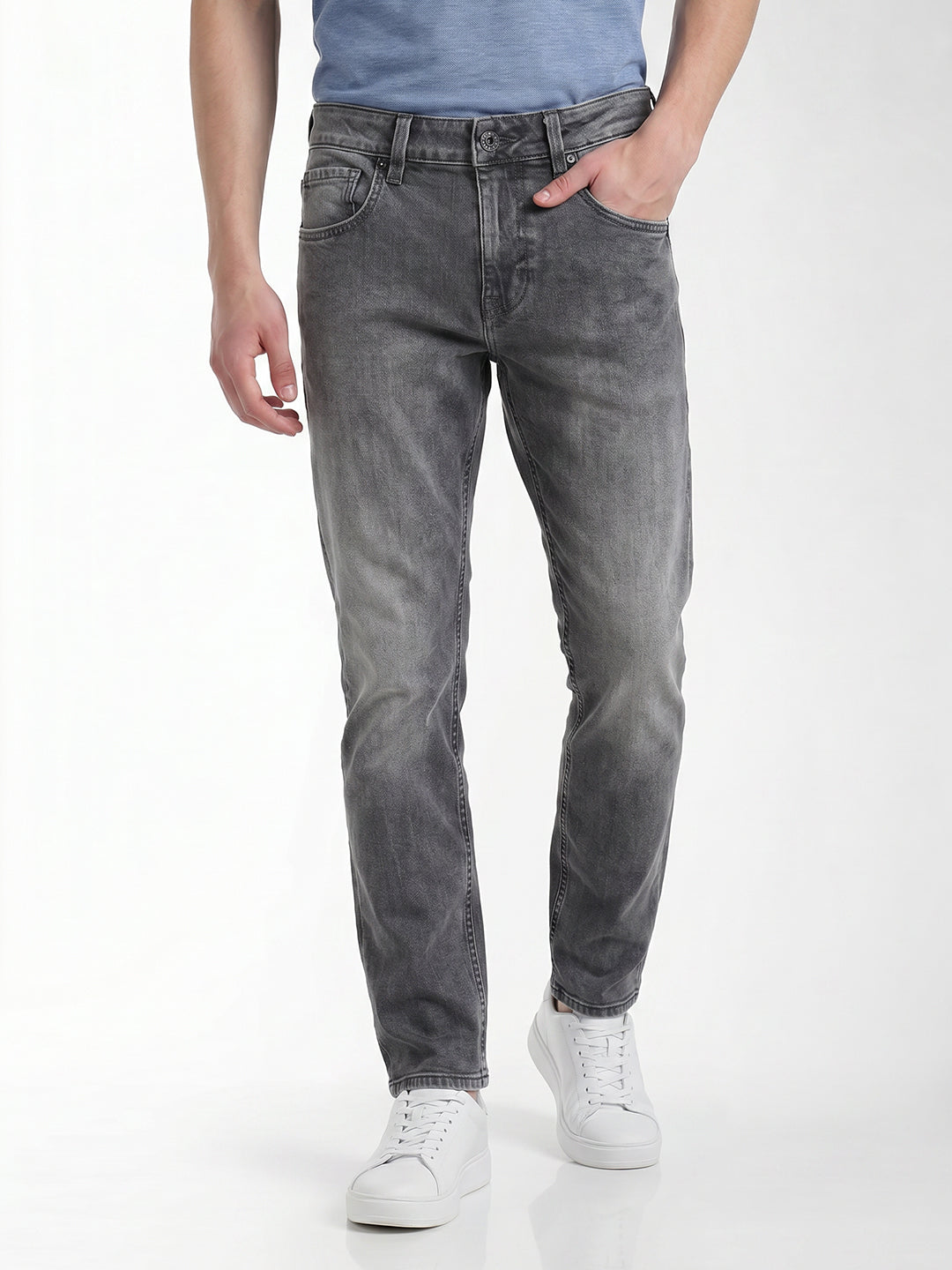 Grey Washed Glenn Slim Fit Jeans