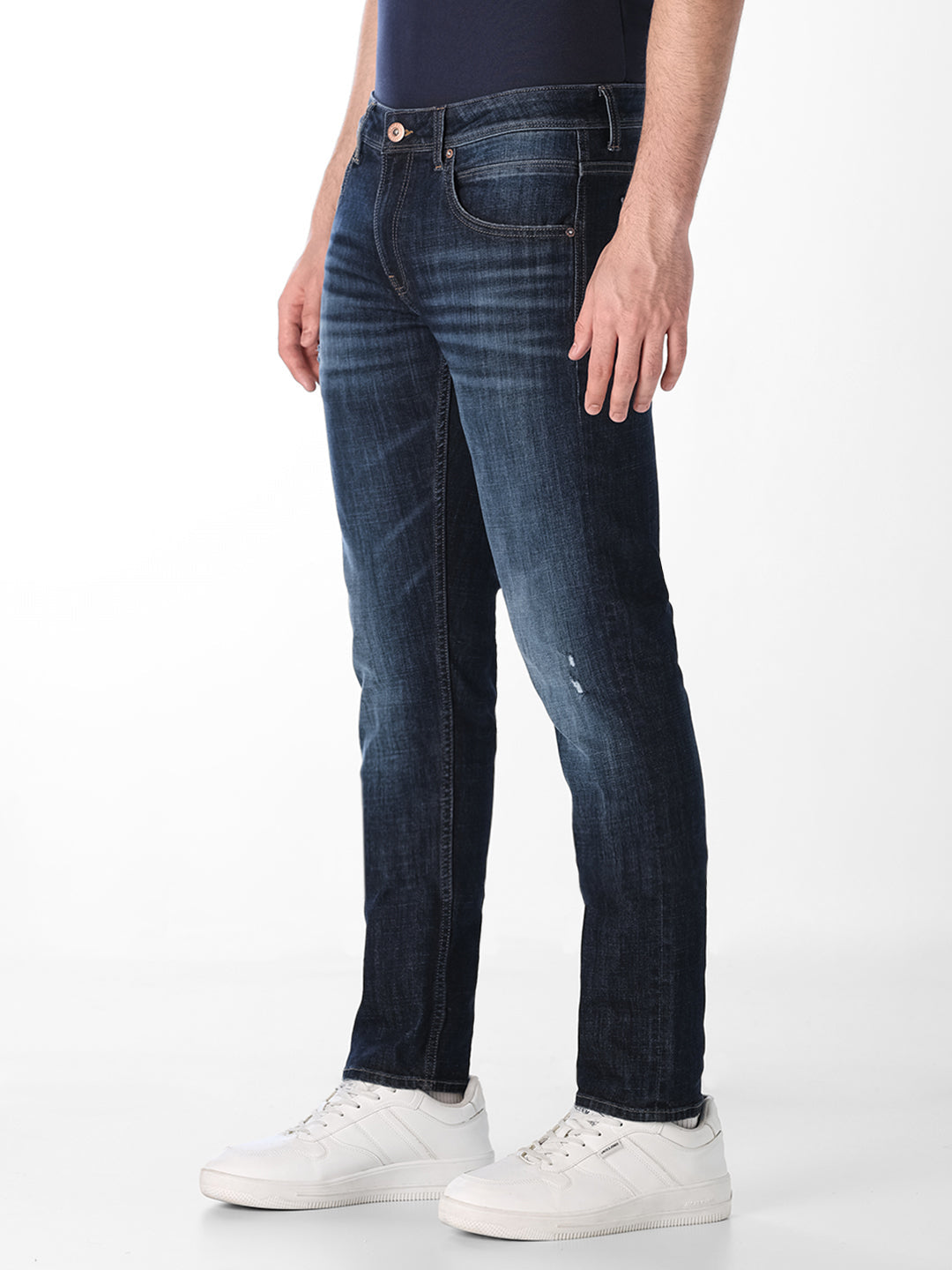 Dark Blue Washed Glenn Slim Fit Jeans