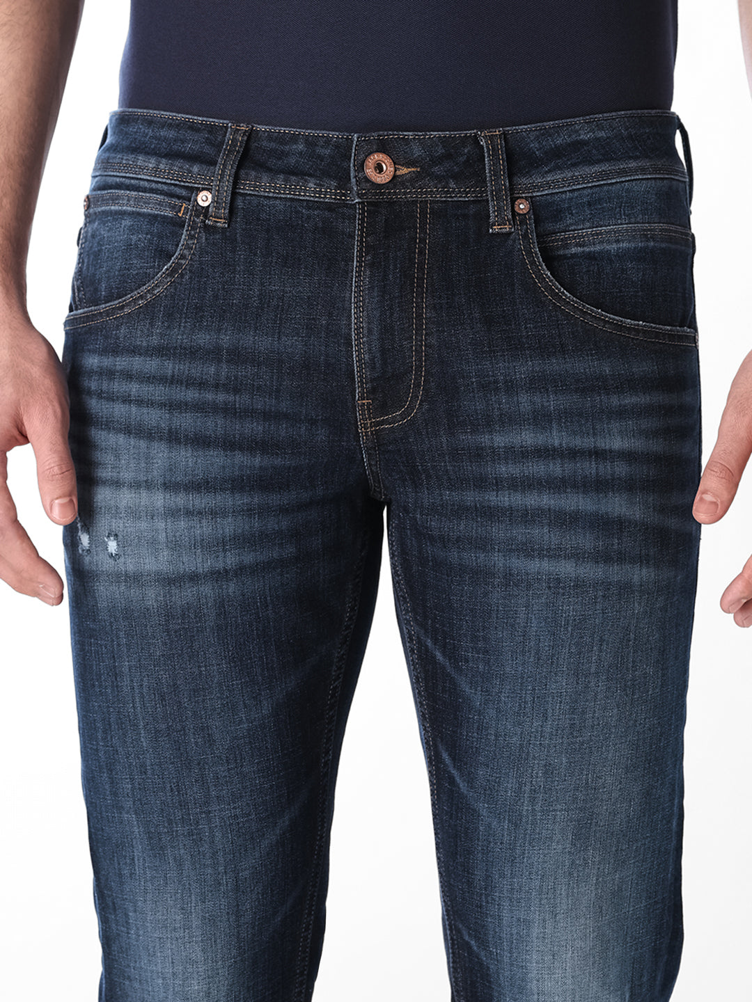 Dark Blue Washed Glenn Slim Fit Jeans