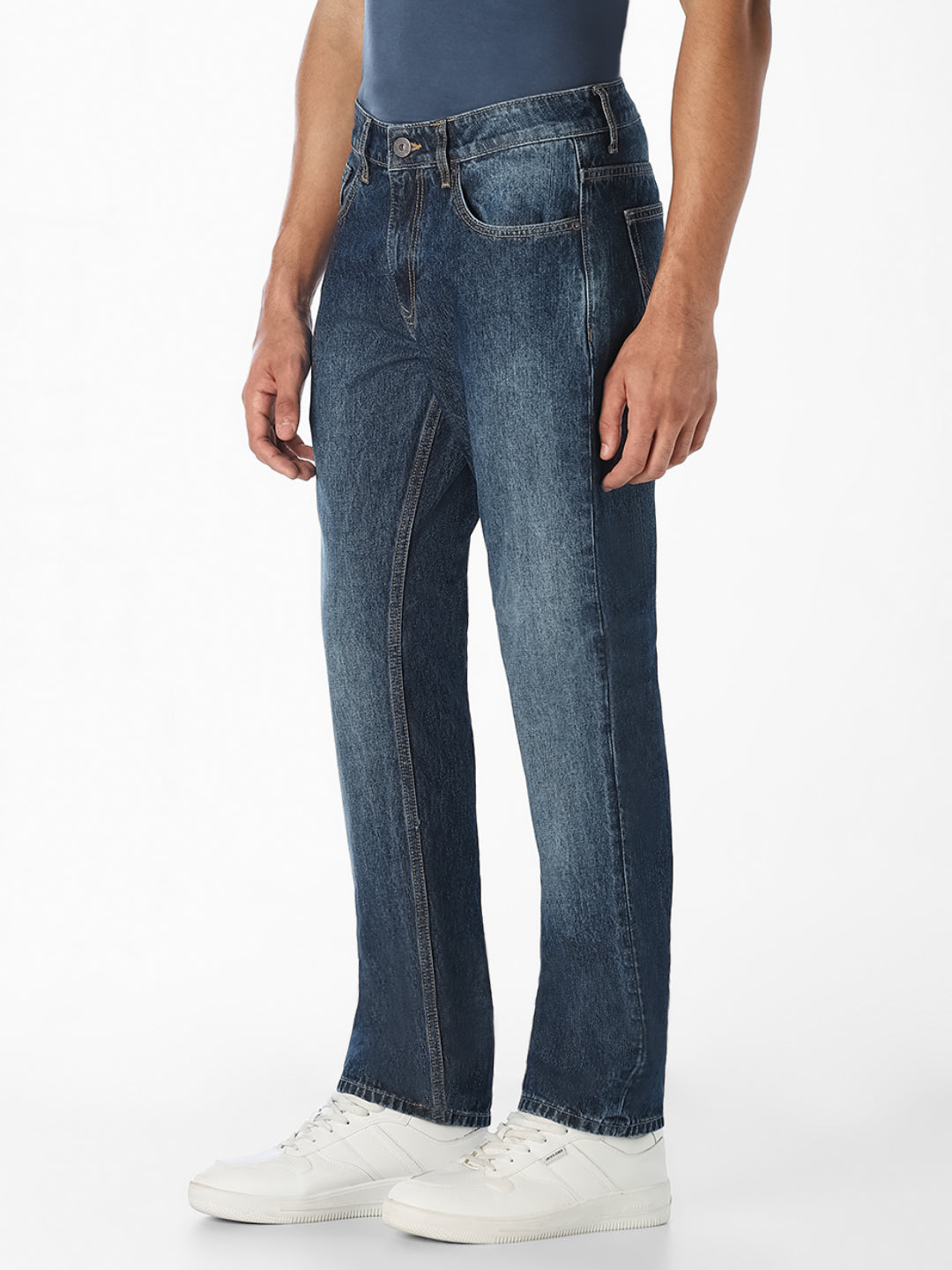 Blue Washed Regular Fit Jeans
