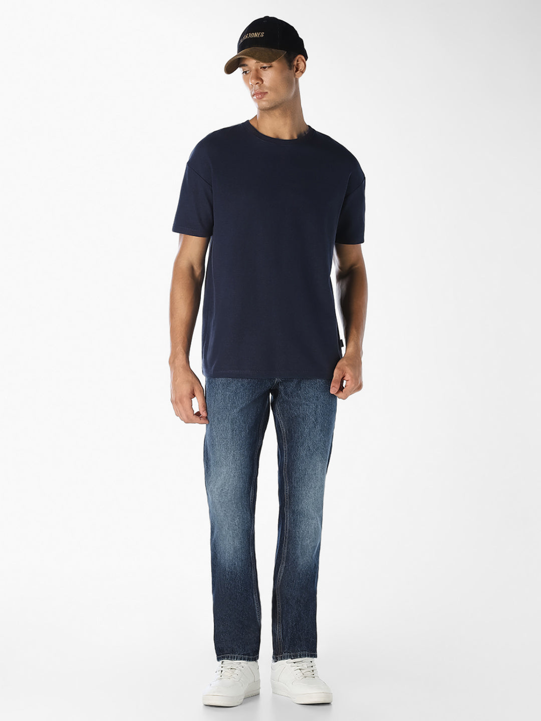Dark Blue Washed Regular Fit Jeans