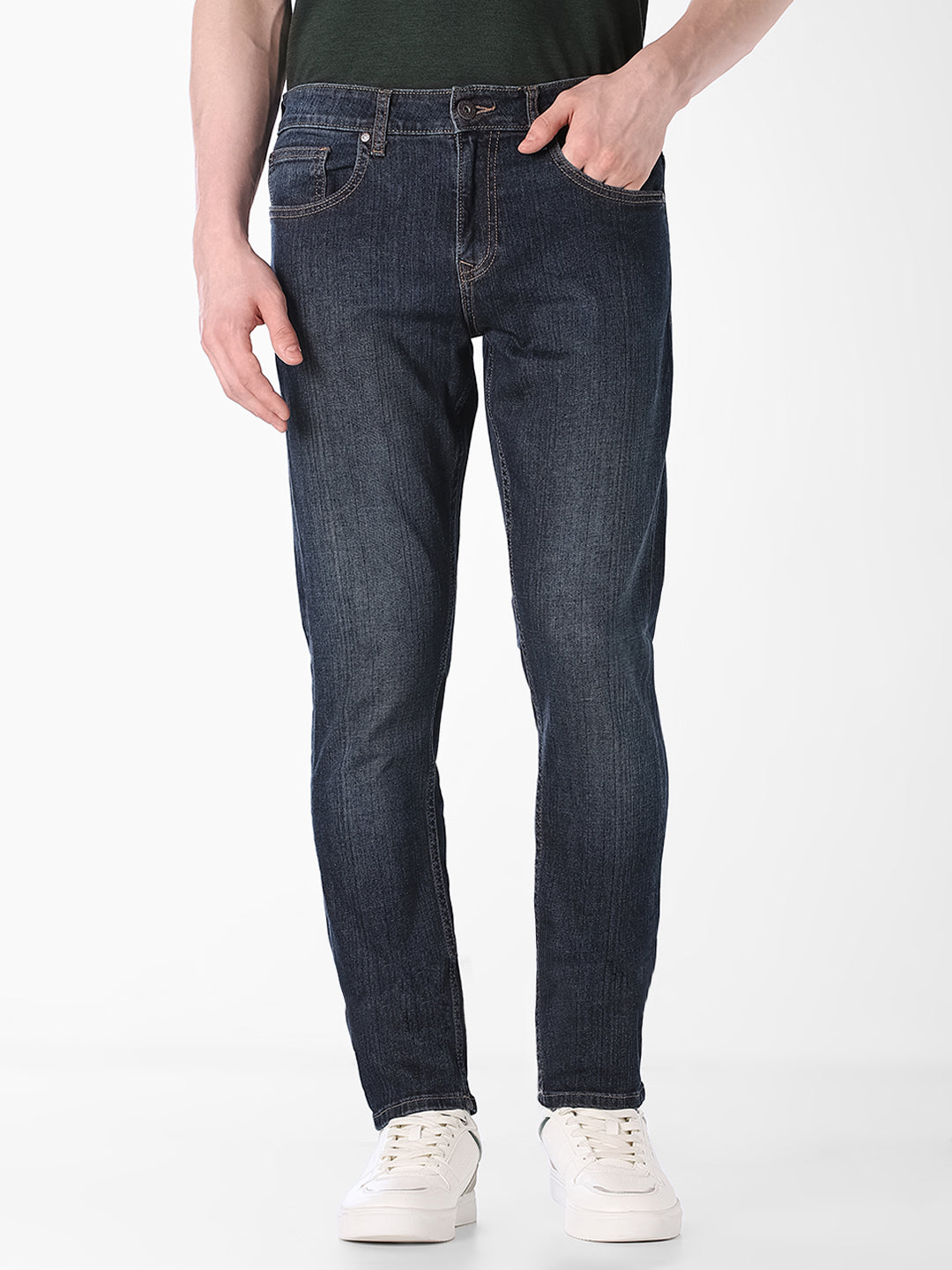 Dark Blue Wash Slim Fit Jeans
