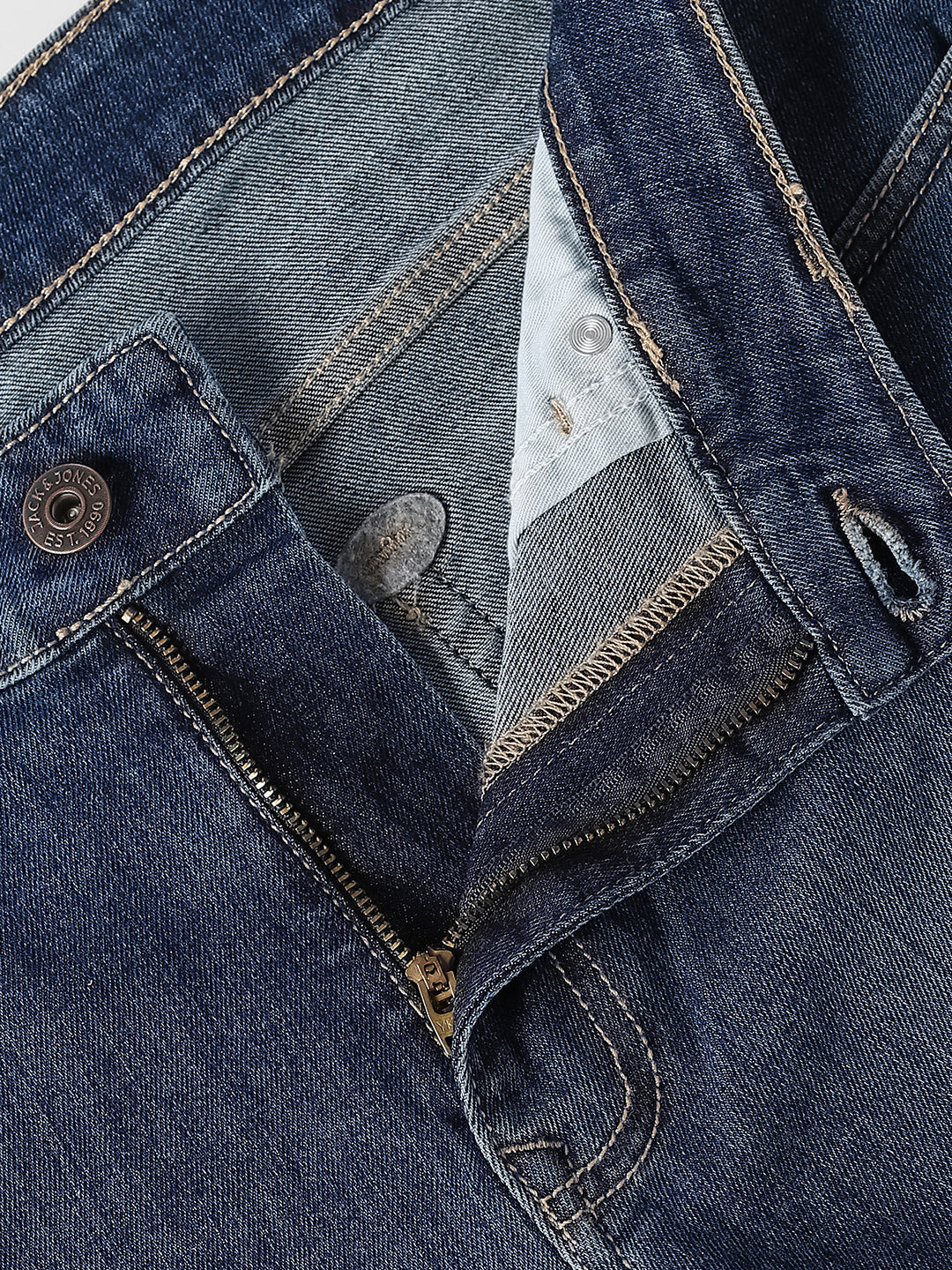 Blue 5 Pocket Regular Straight Jeans