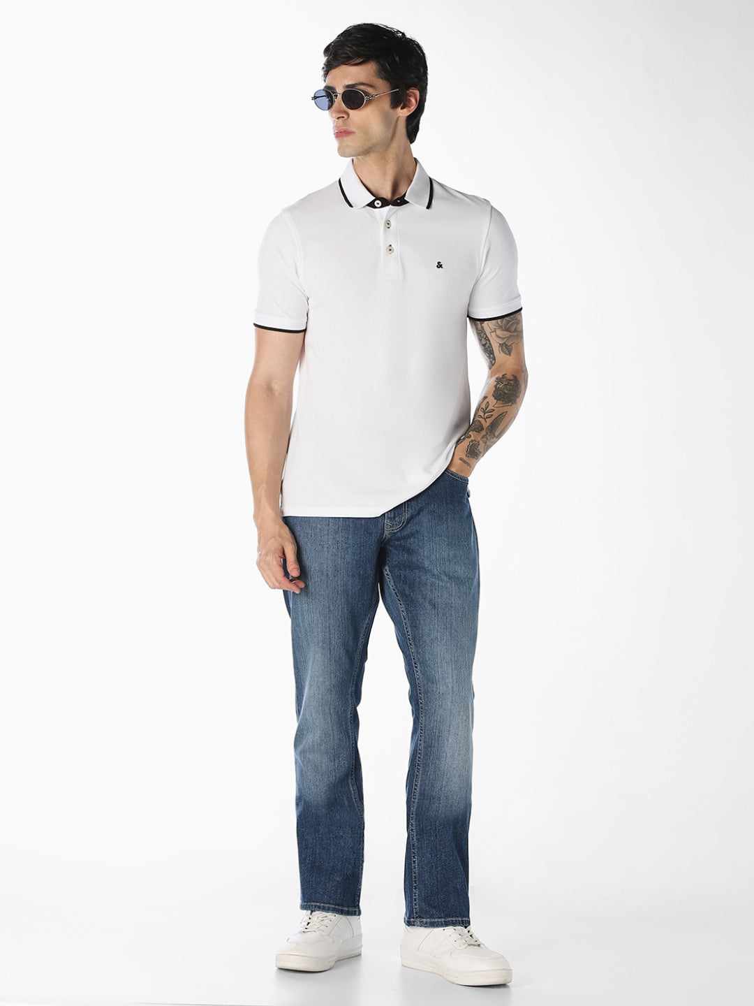 Blue 5 Pocket Regular Straight Jeans