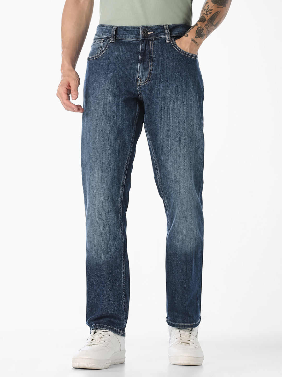 Blue 5 Pocket Regular Straight Jeans - 28/30