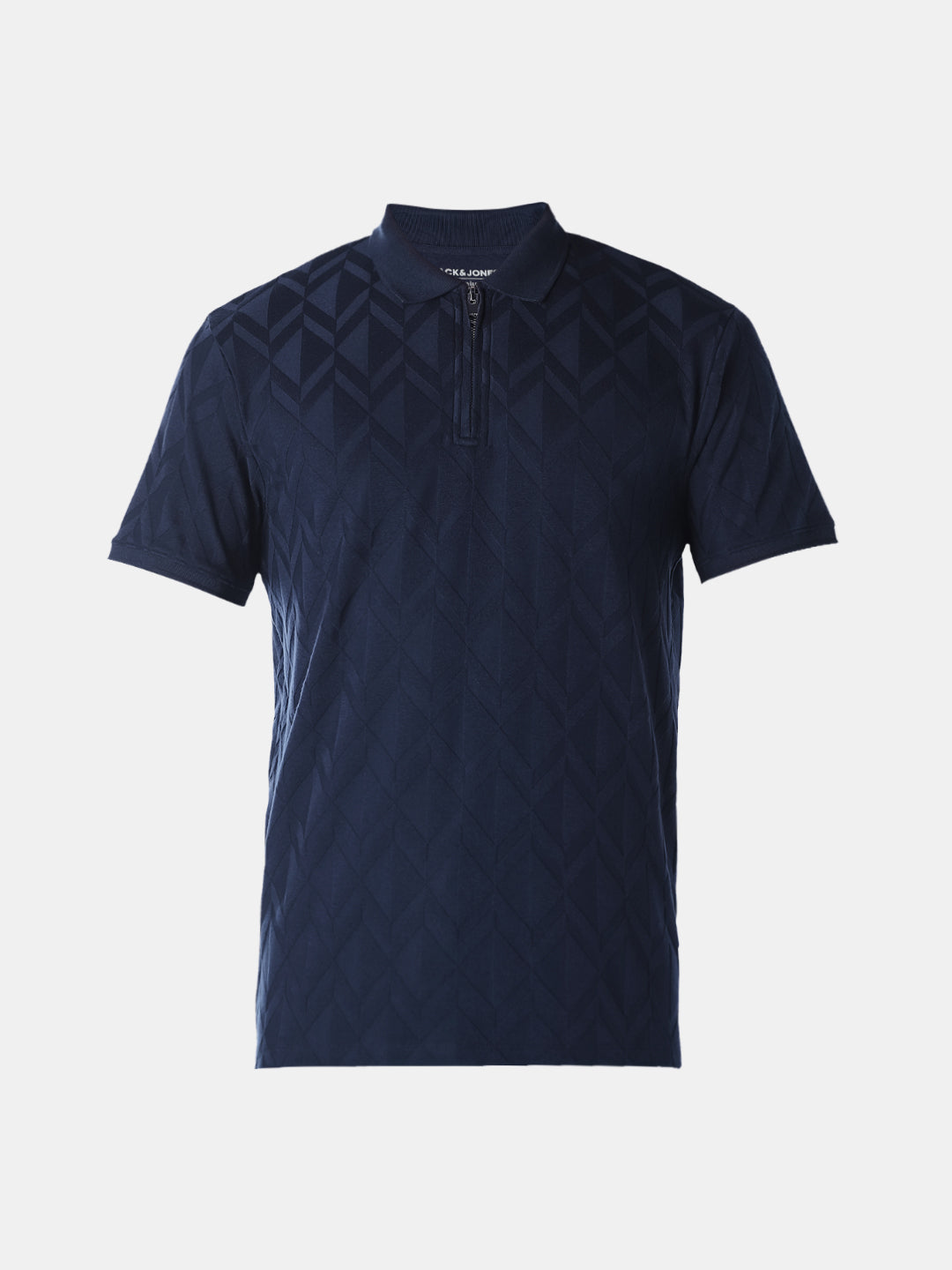 Blue Jacquard Regular Fit polo