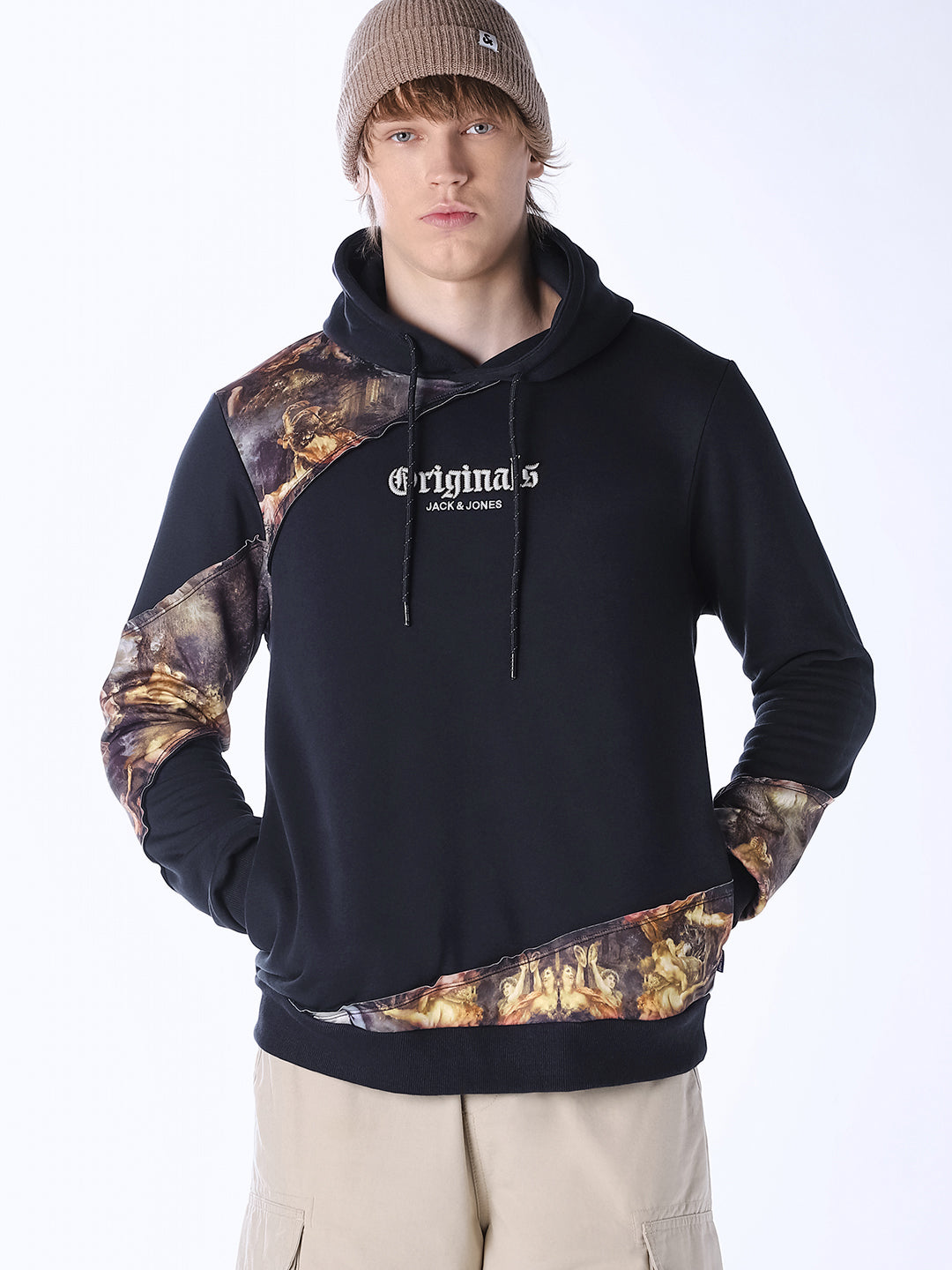 Navy Blue Printed Sweatshirt