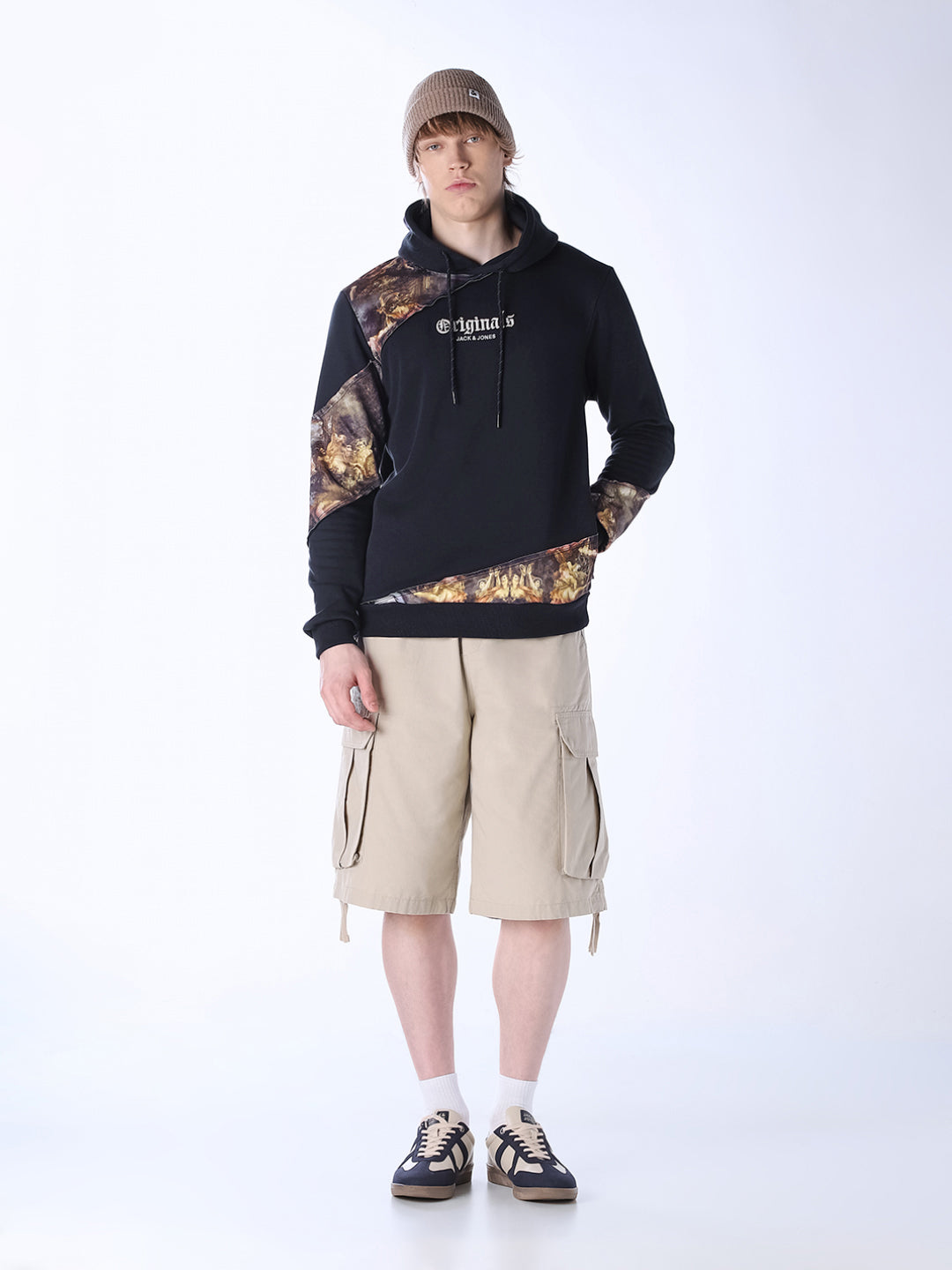 Navy Blue Printed Sweatshirt