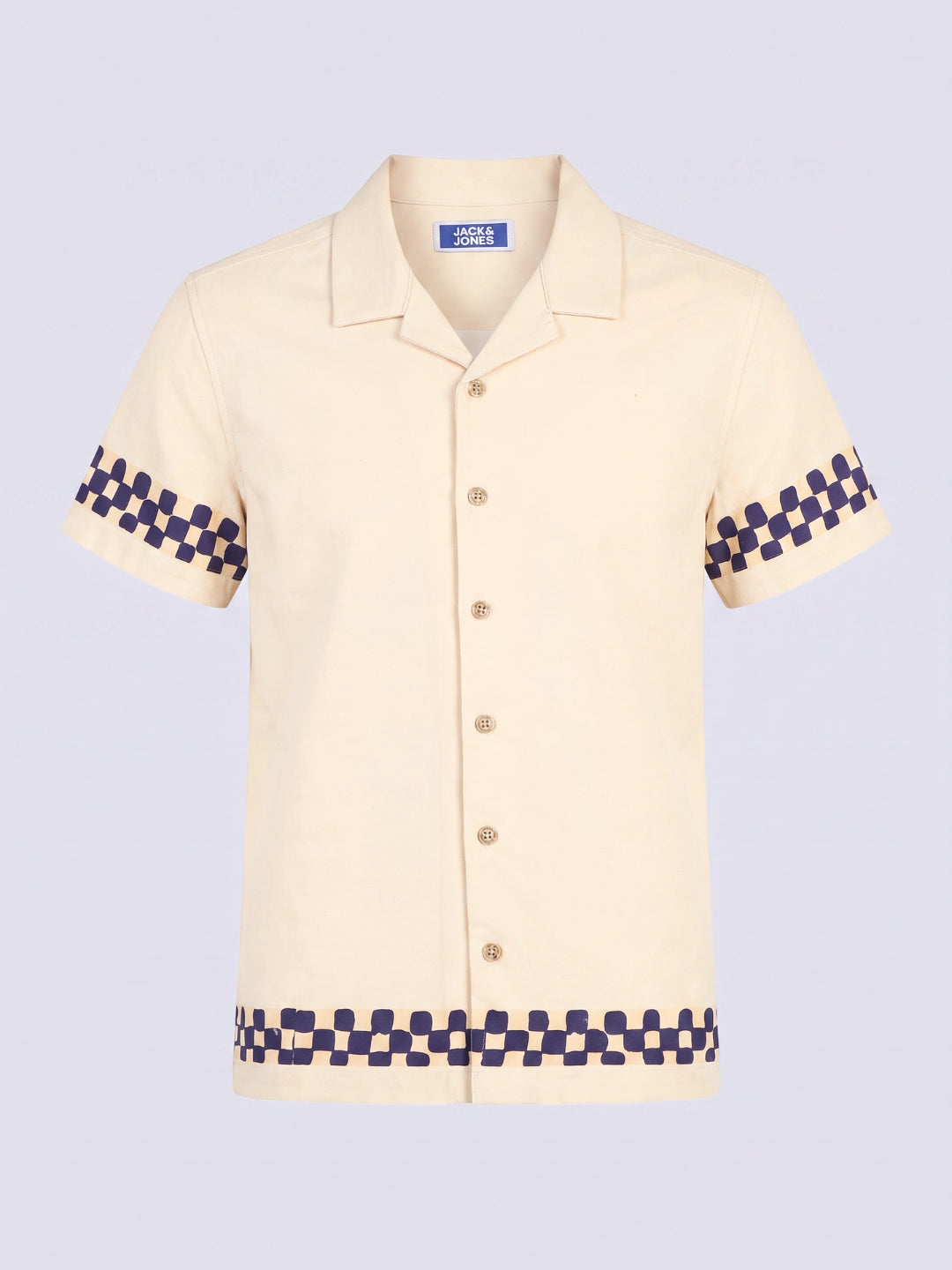 Boys Beige Printed Shirt