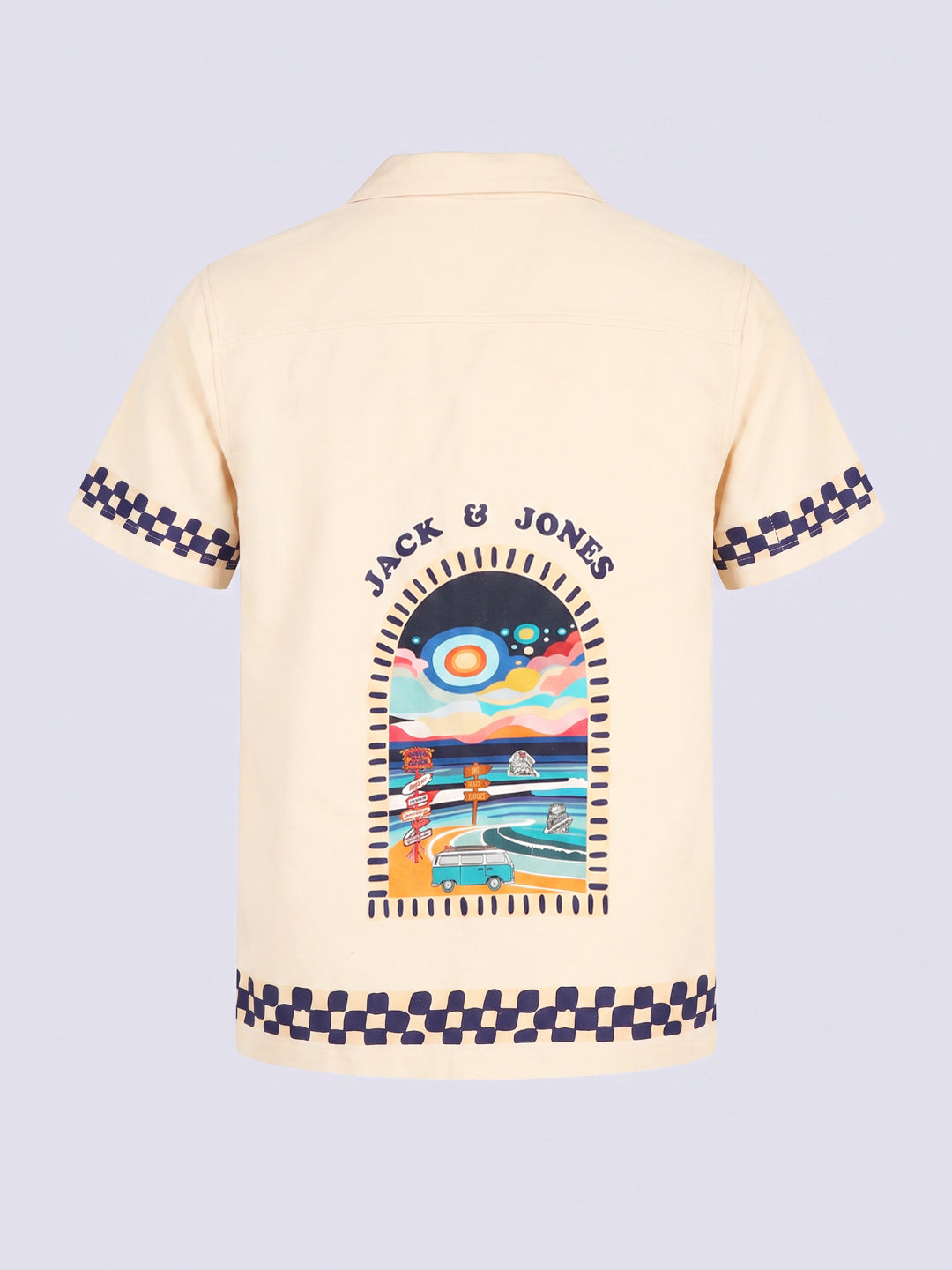 Boys Beige Printed Shirt