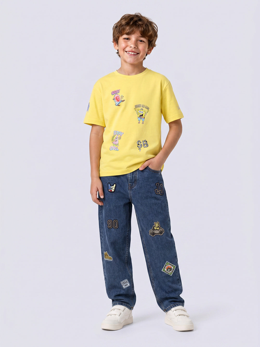 Boys Patch Detail Jeans