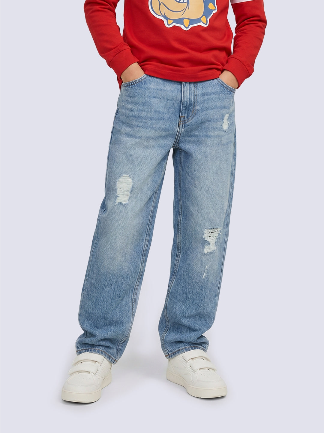 Boys Light Blue Distressed Jeans - 2/3Y
