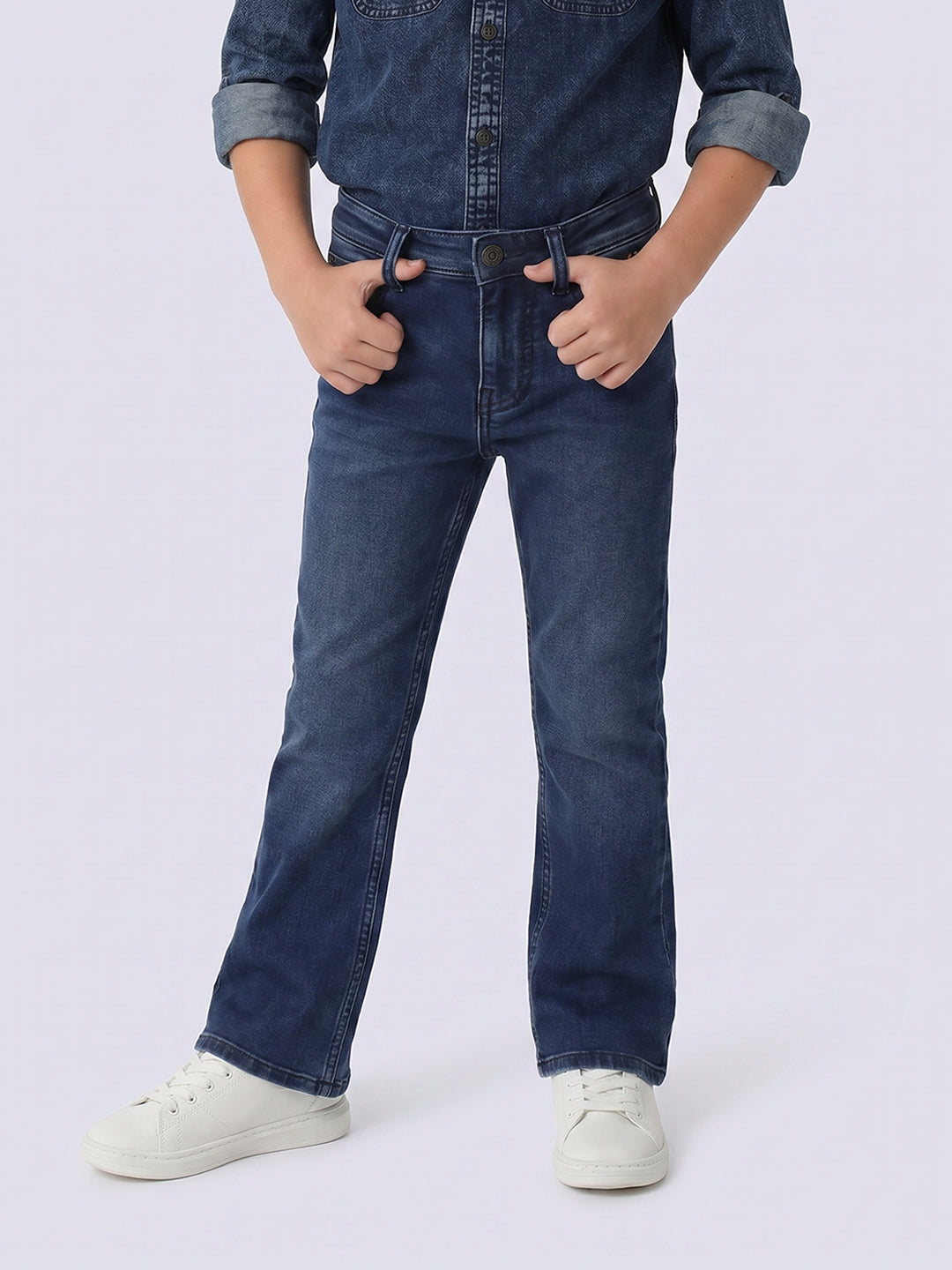 Boys Dark Wash Bootcut Jeans - 2/3Y