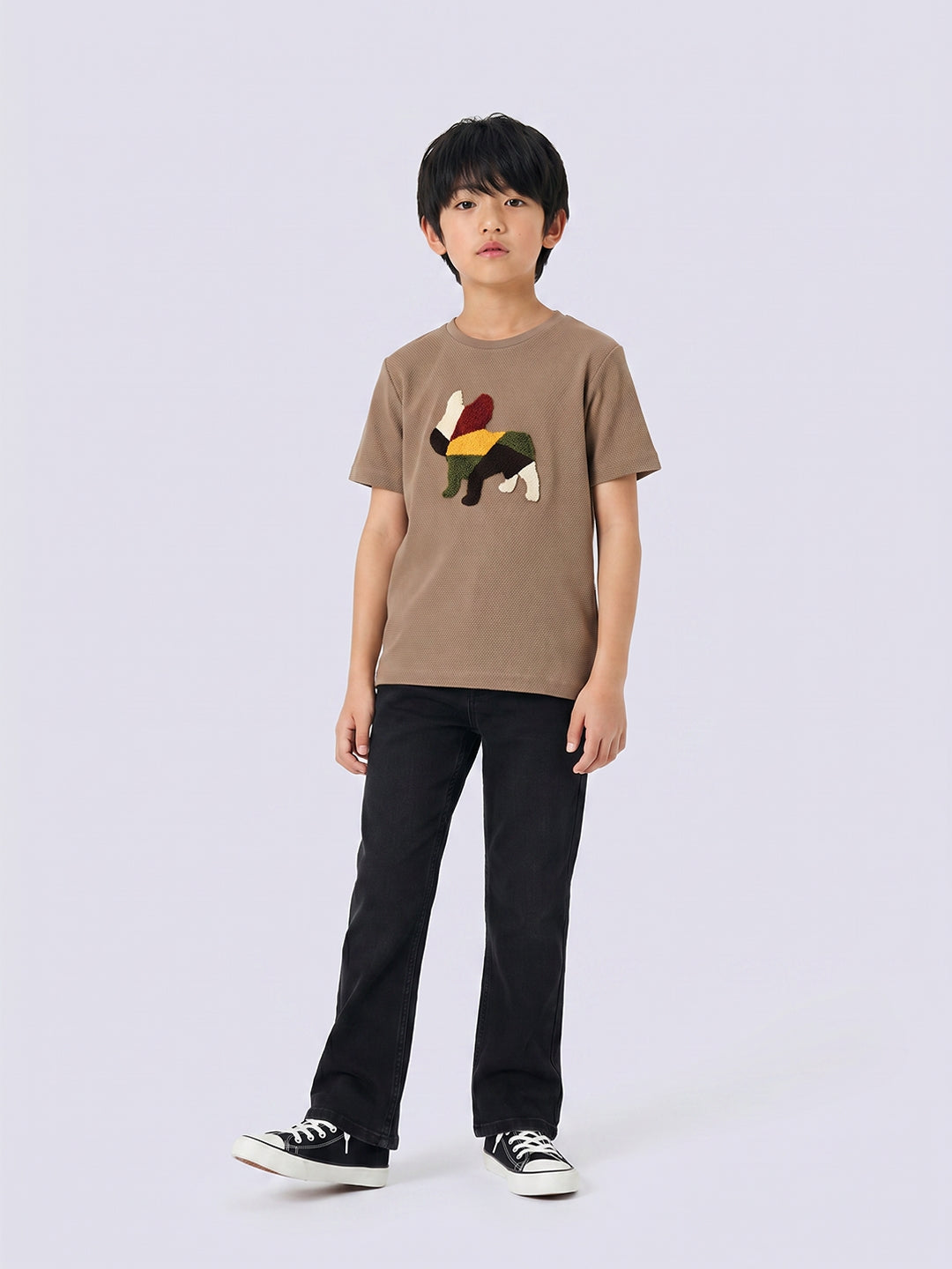Boys Black Wash Bootcut Jeans
