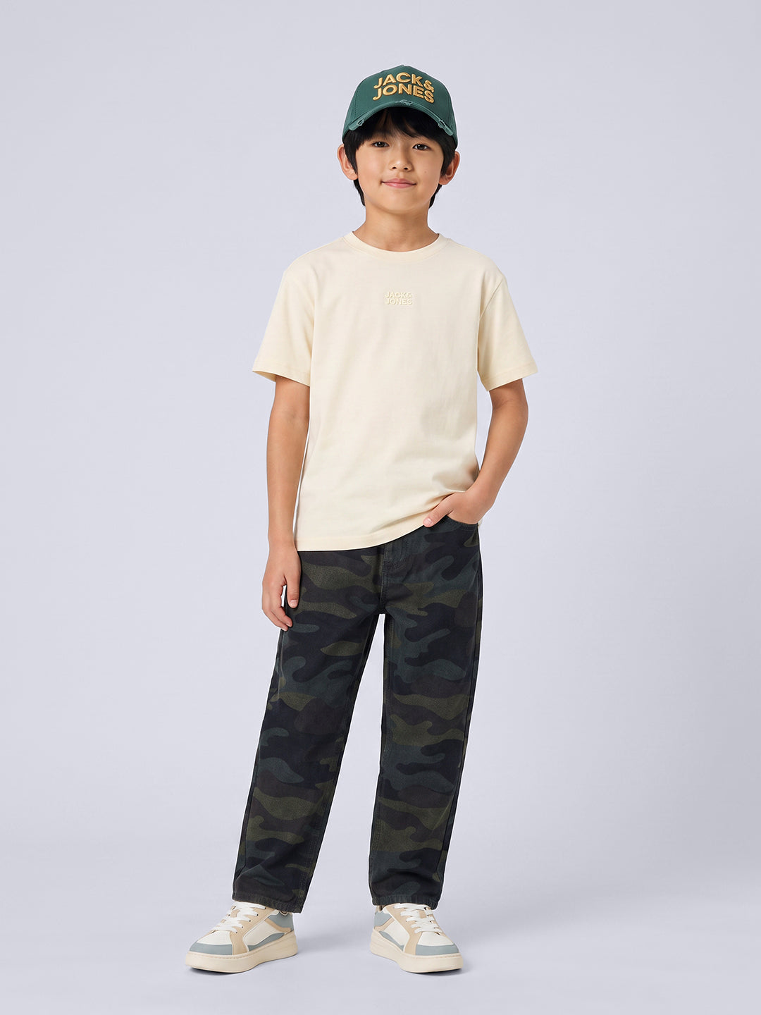 Boys Green Camo Print Jeans