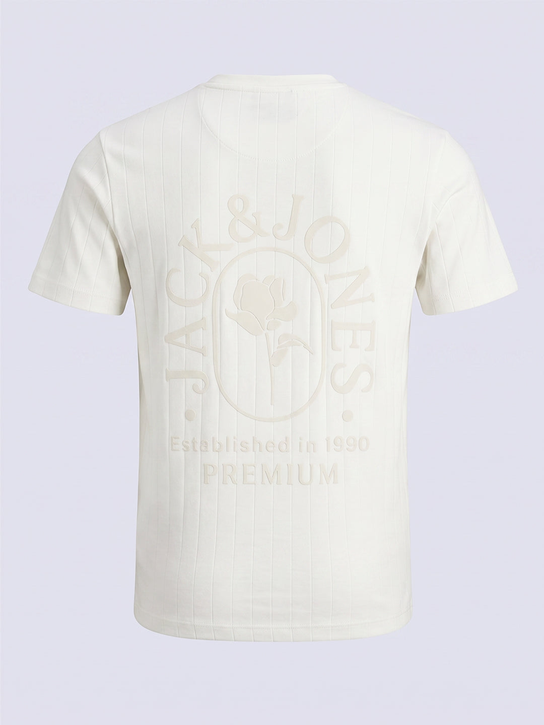 Boys White Striped Cotton T-Shirt