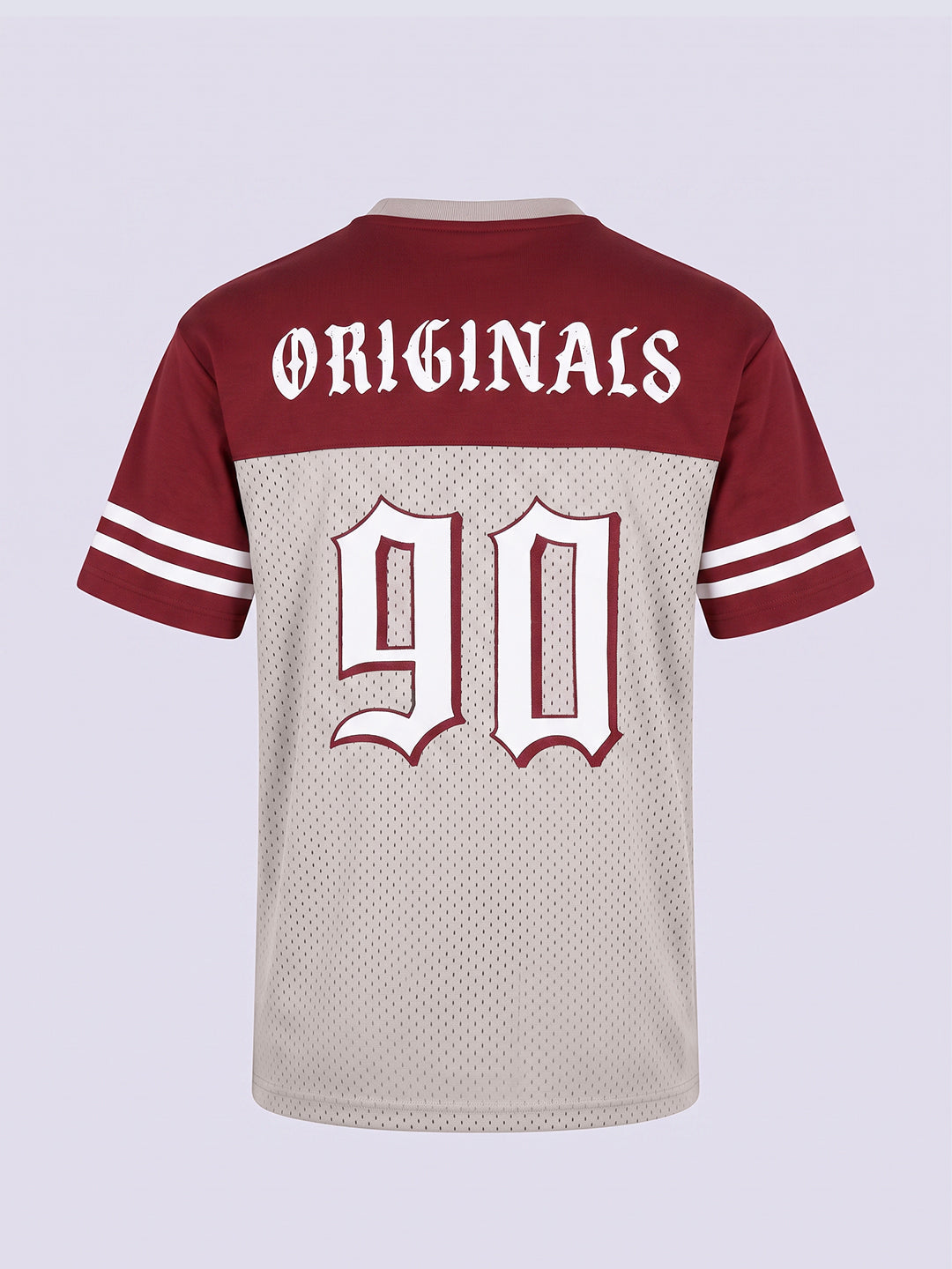 Boys Red Printed V-Neck T-shirt