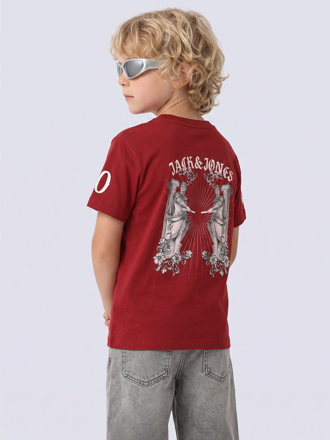 Boys Red Printed Oversized T-shirt - 2/3Y