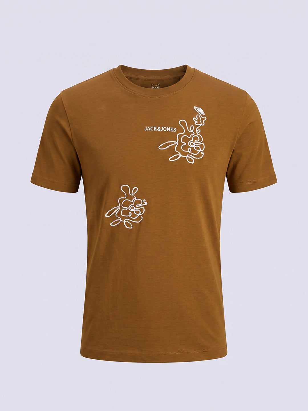 Boys Brown Embroidered T-shirt