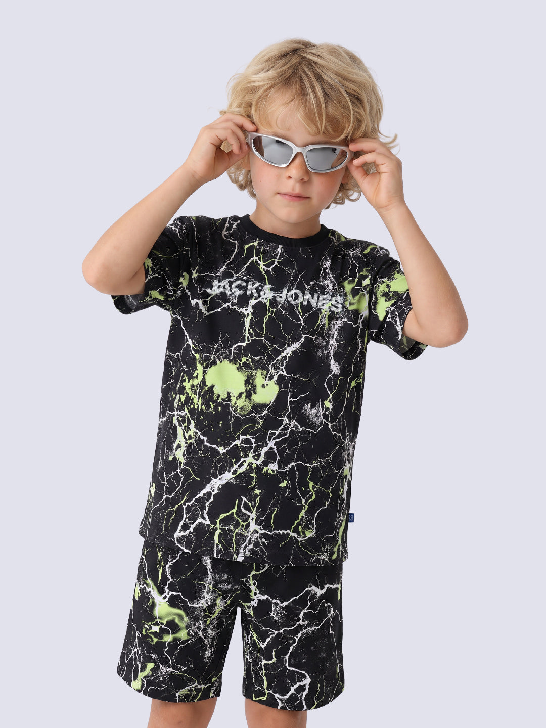 Boys Black Printed Oversized T-shirt - 2/3Y