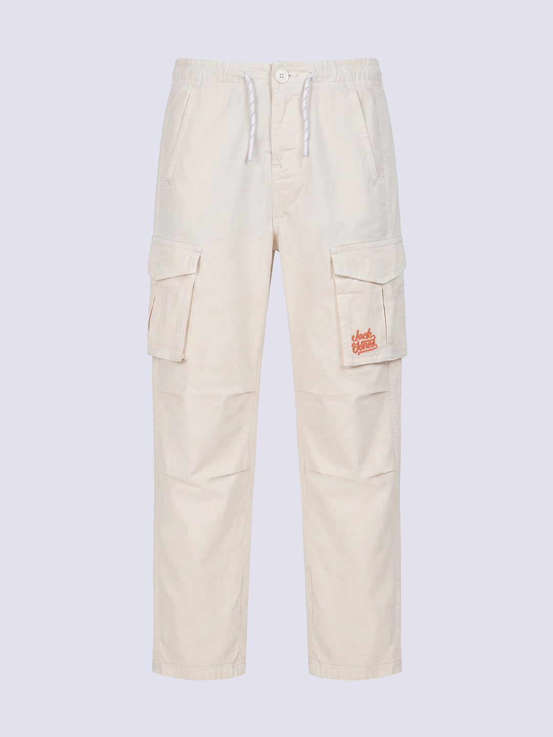 Boys Off-White Regular Fit Cargos
