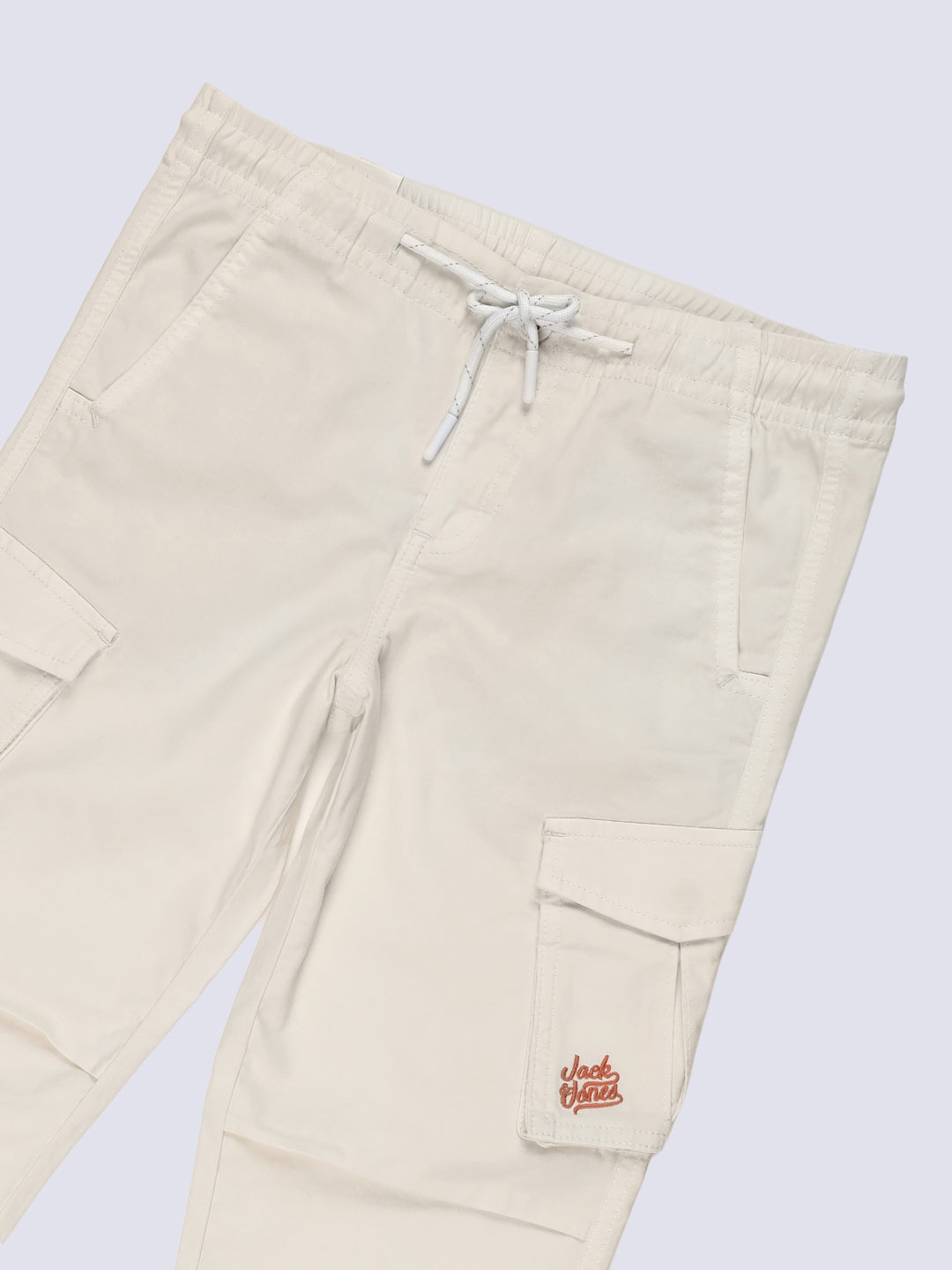 Boys Off-White Regular Fit Cargos