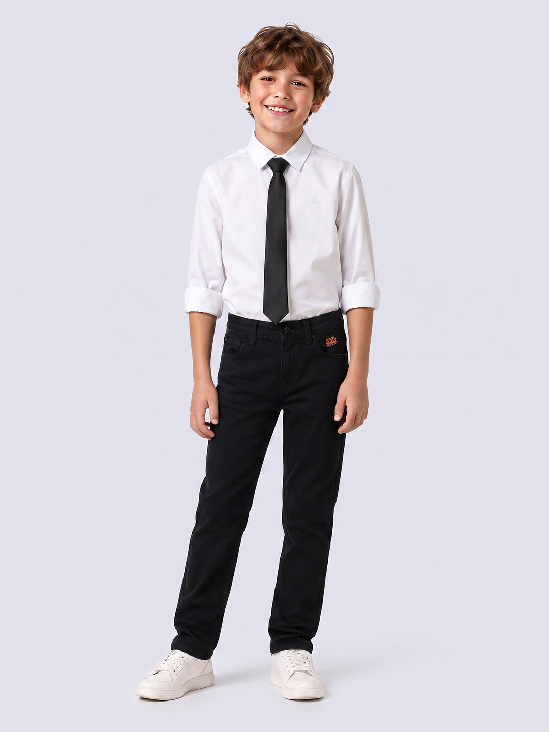 Boys White Slim Fit Shirt