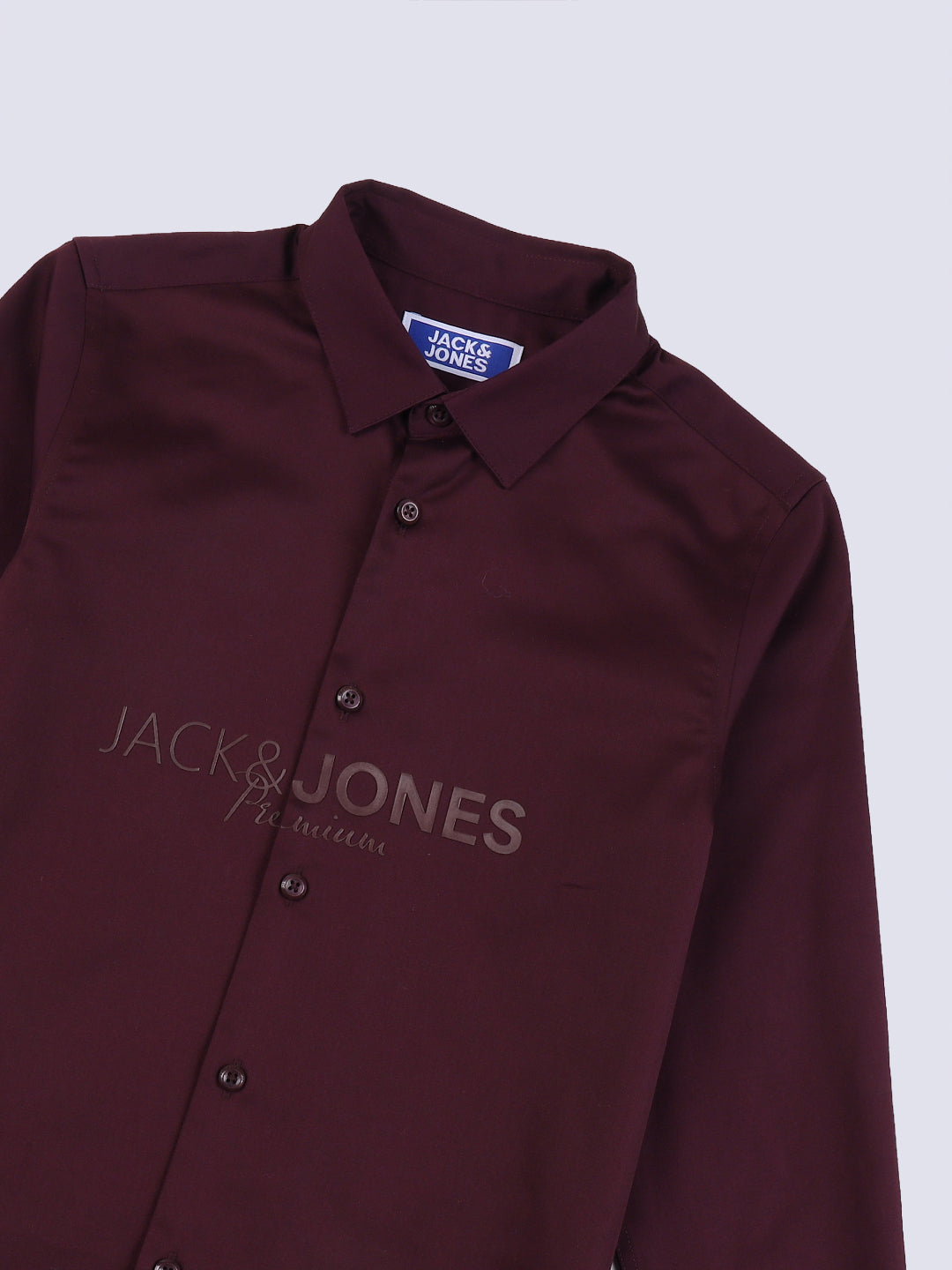 Boys Maroon Printed Shirt