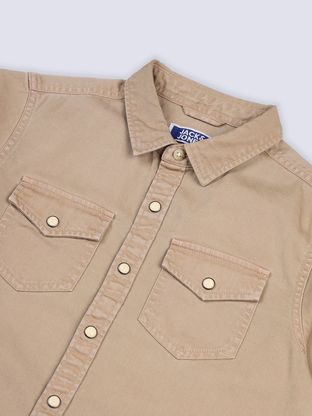 Boys Beige Cotton Shirt