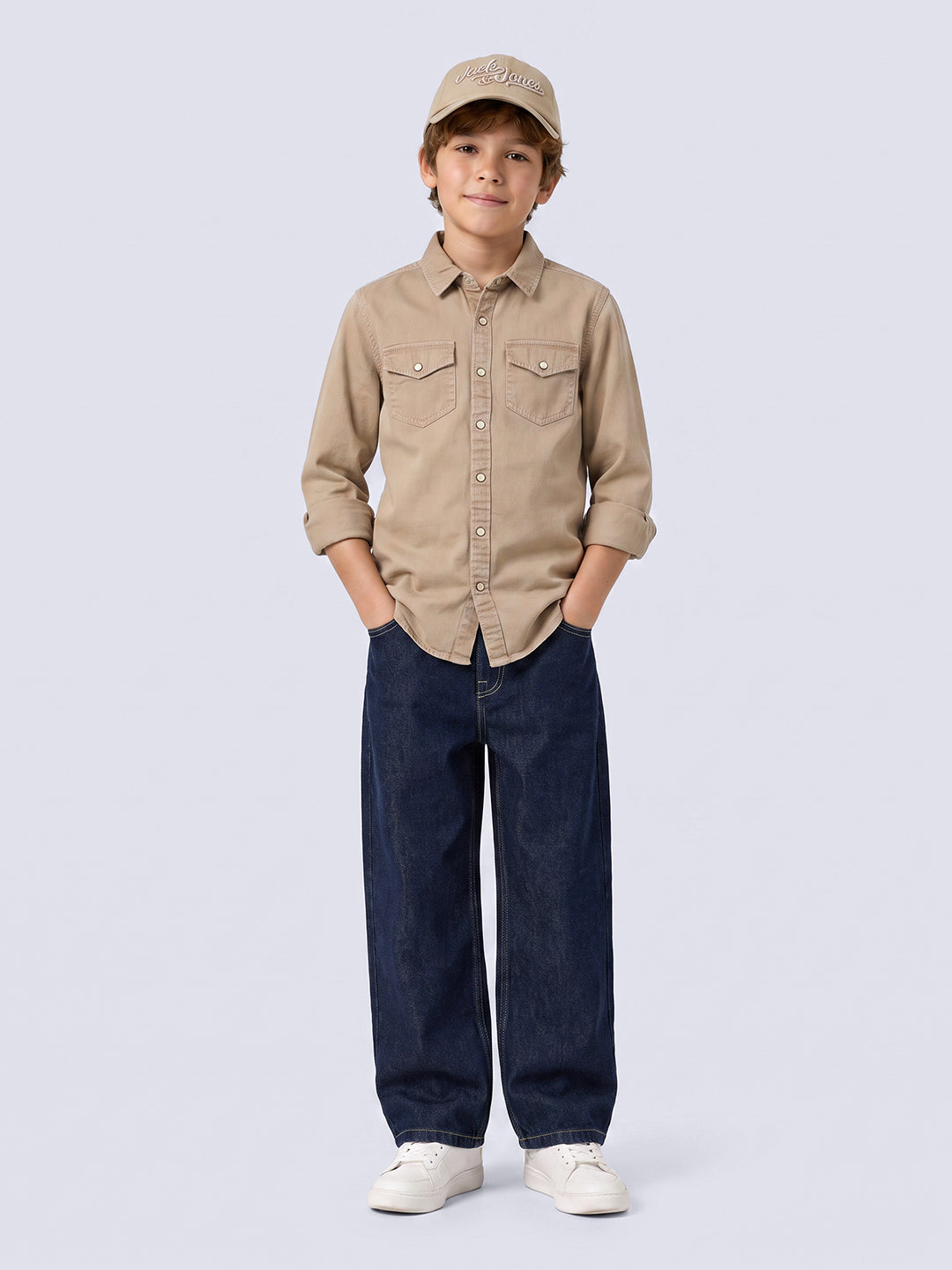 Boys Beige Cotton Shirt
