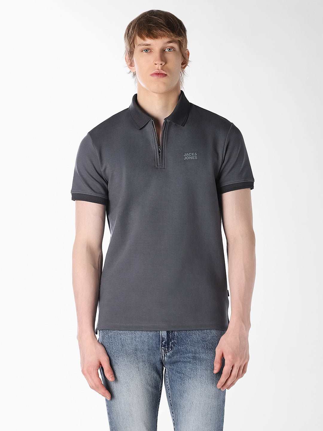 Grey Knitted Polo