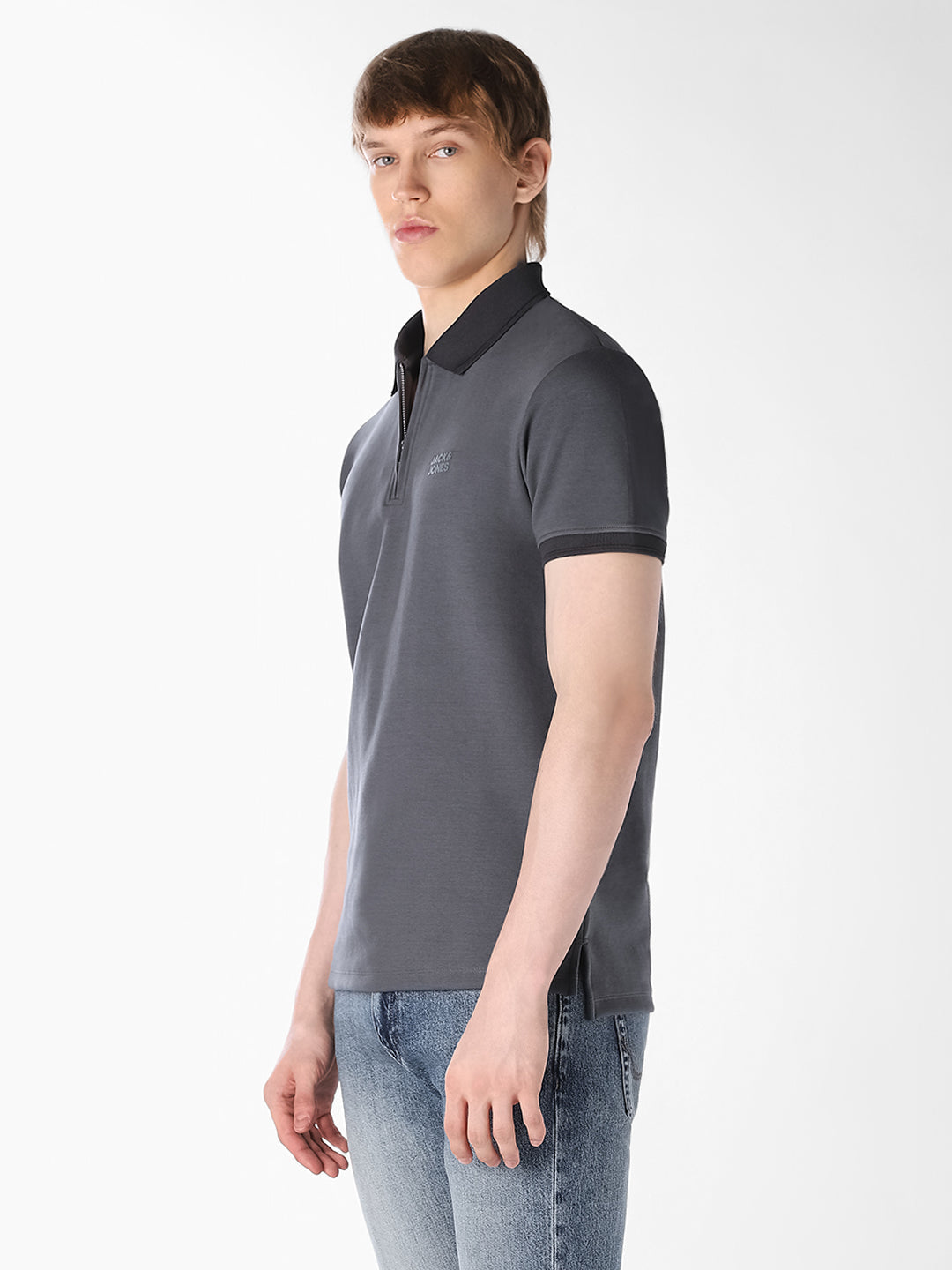 Grey Knitted Polo