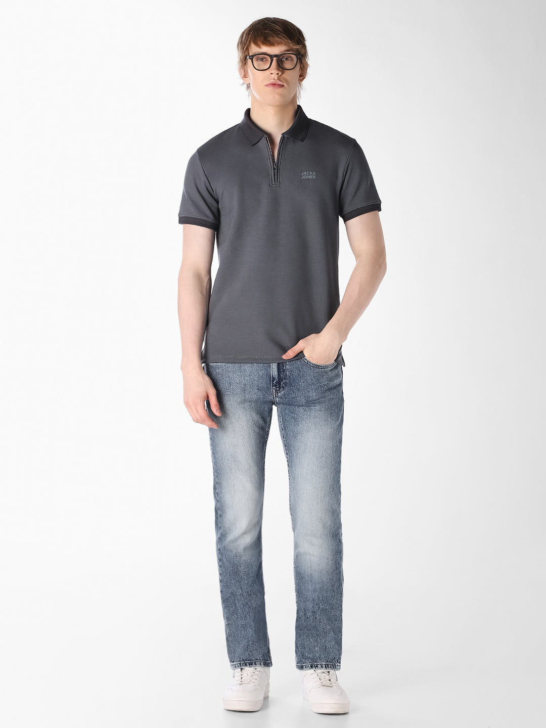 Grey Knitted Polo