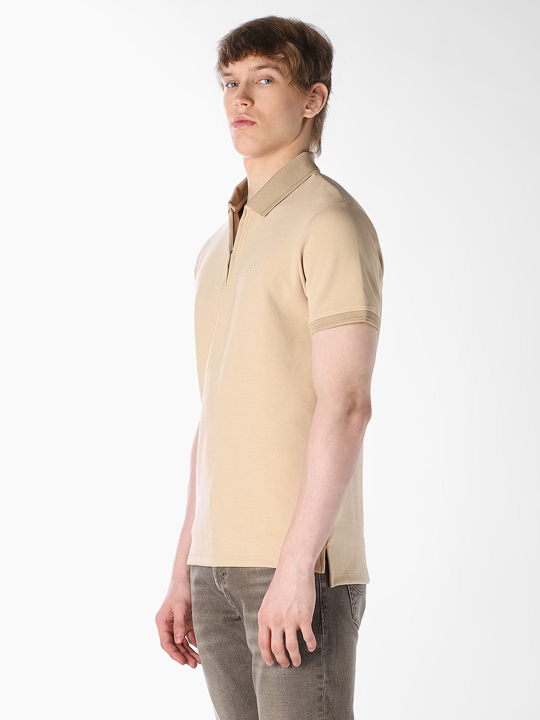Beige Knitted Polo