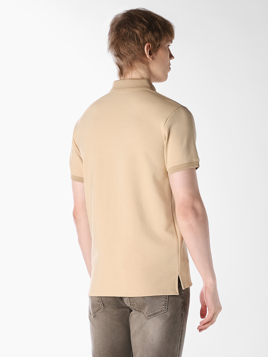 Beige Knitted Polo