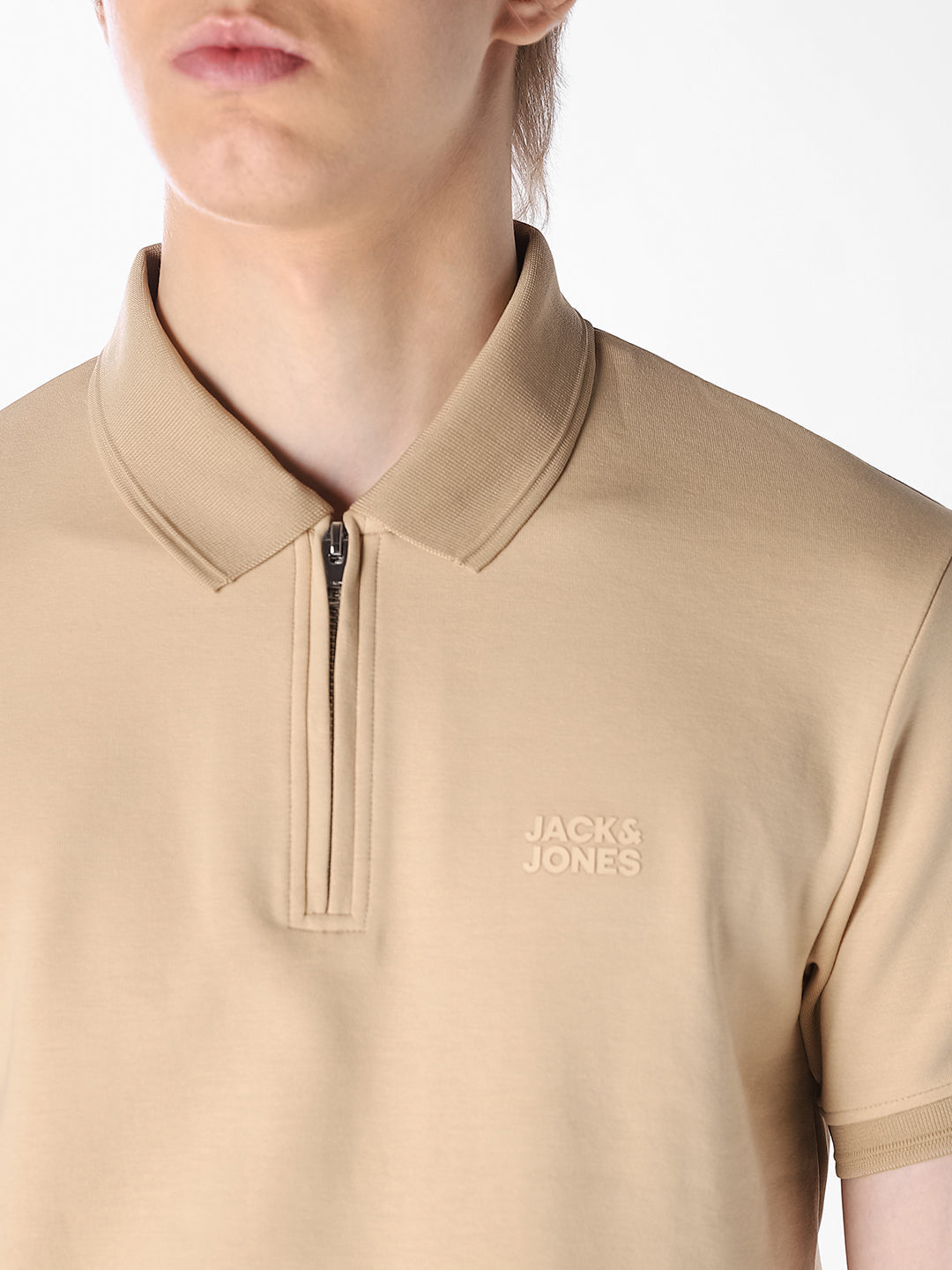 Beige Knitted Polo