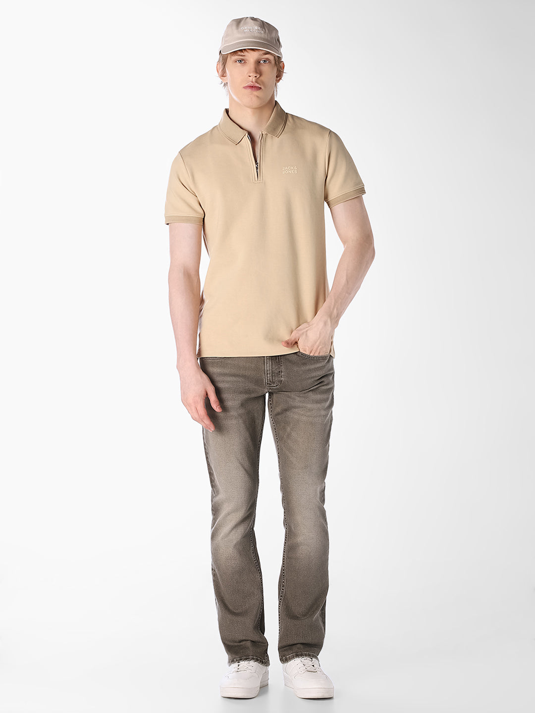 Beige Knitted Polo