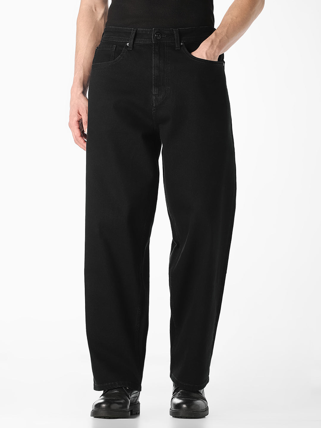 Black 5 Pocket Loose Fit Jeans