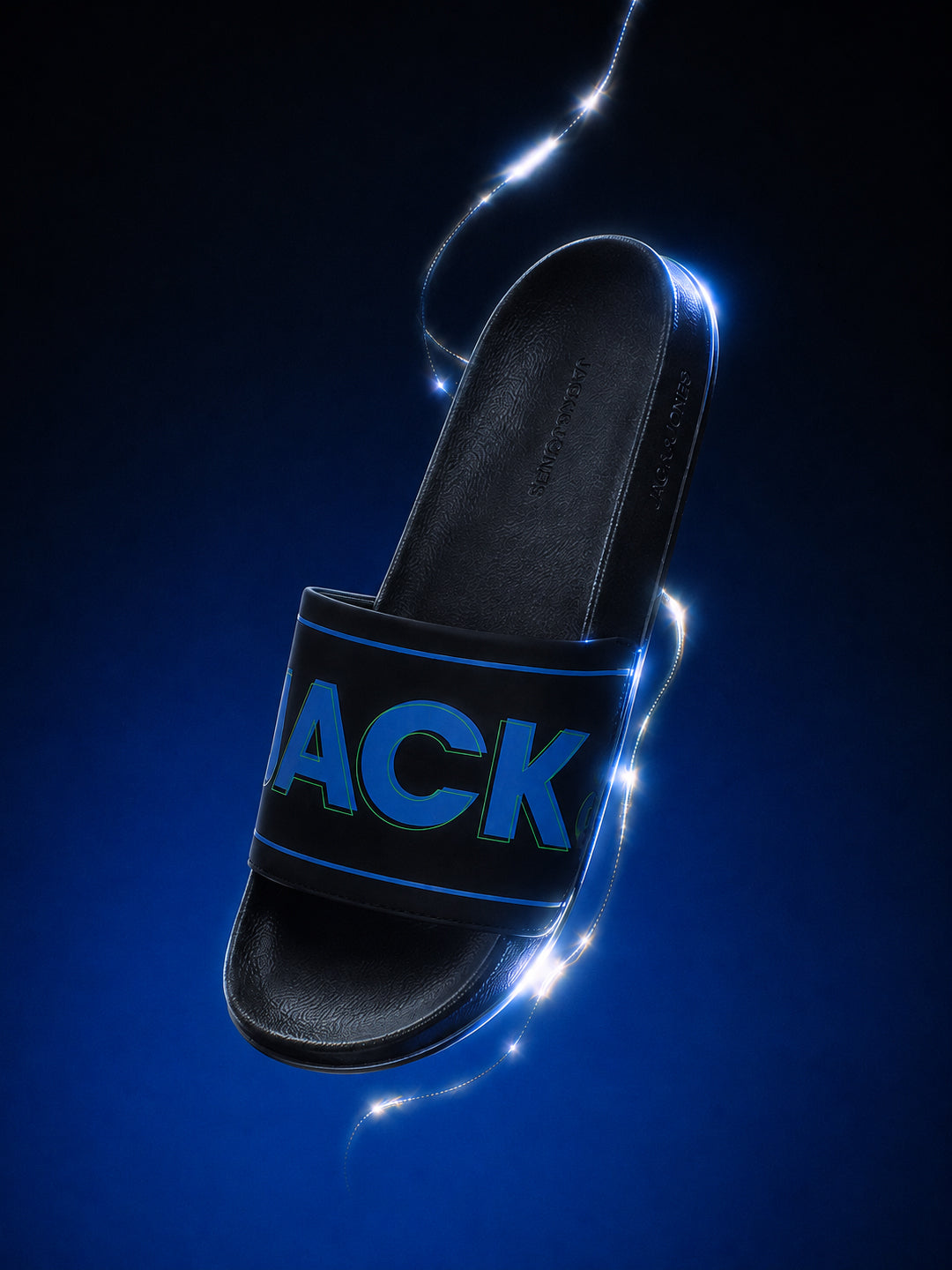 Black Oversized Logo Pool Sliders - 40