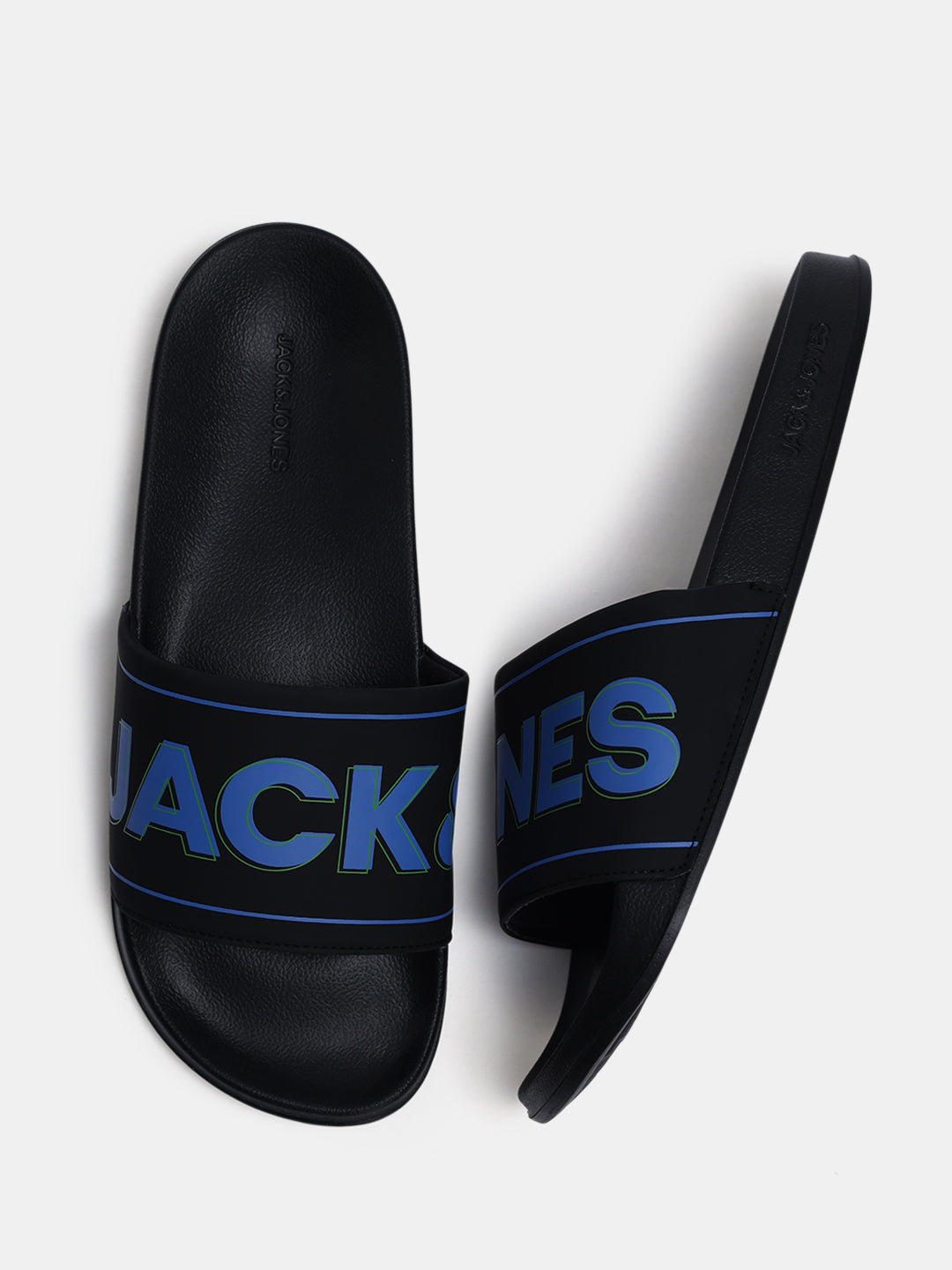 Black Oversized Logo Pool Sliders