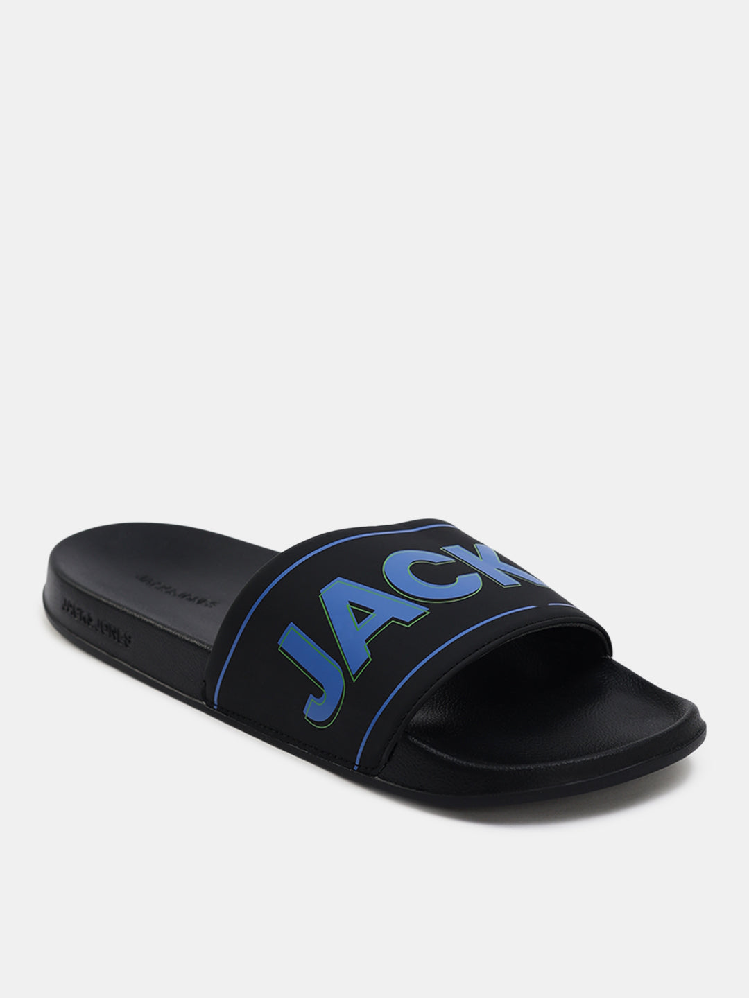 Black Oversized Logo Pool Sliders