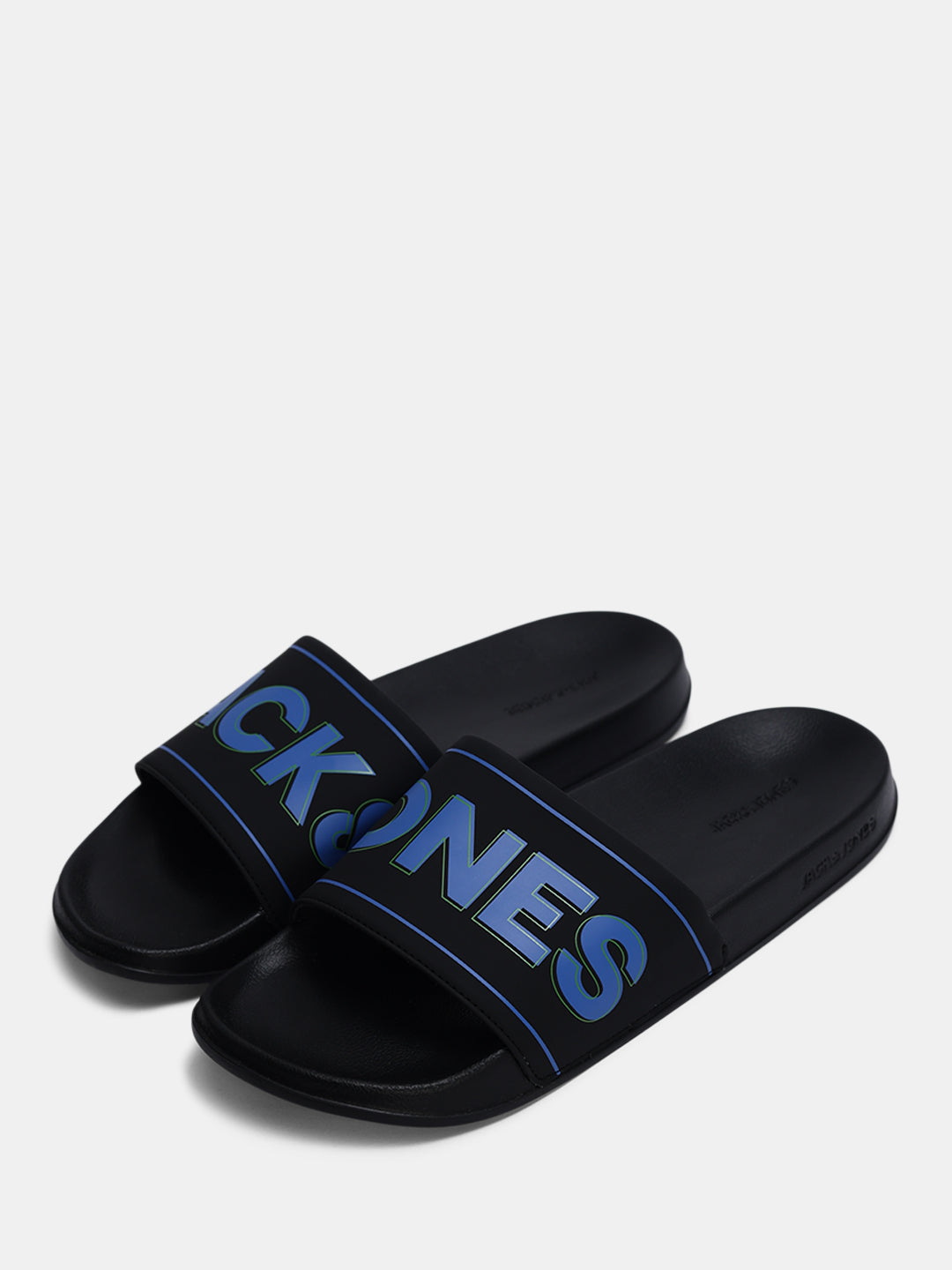 Black Oversized Logo Pool Sliders