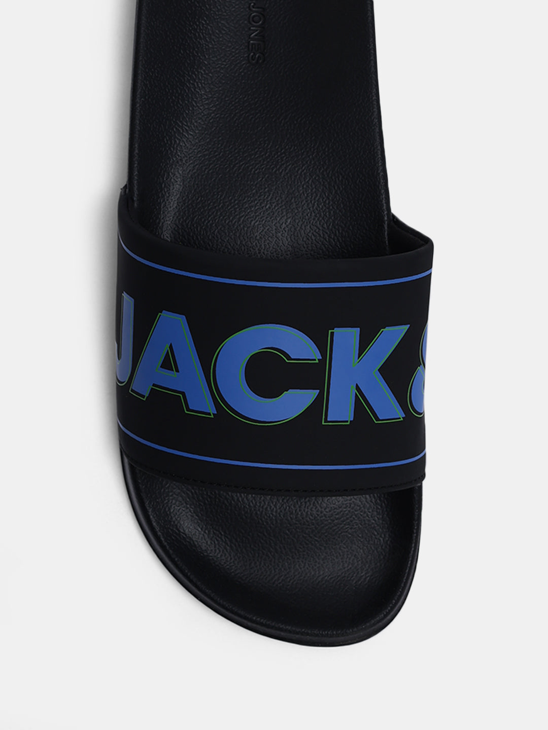 Black Oversized Logo Pool Sliders
