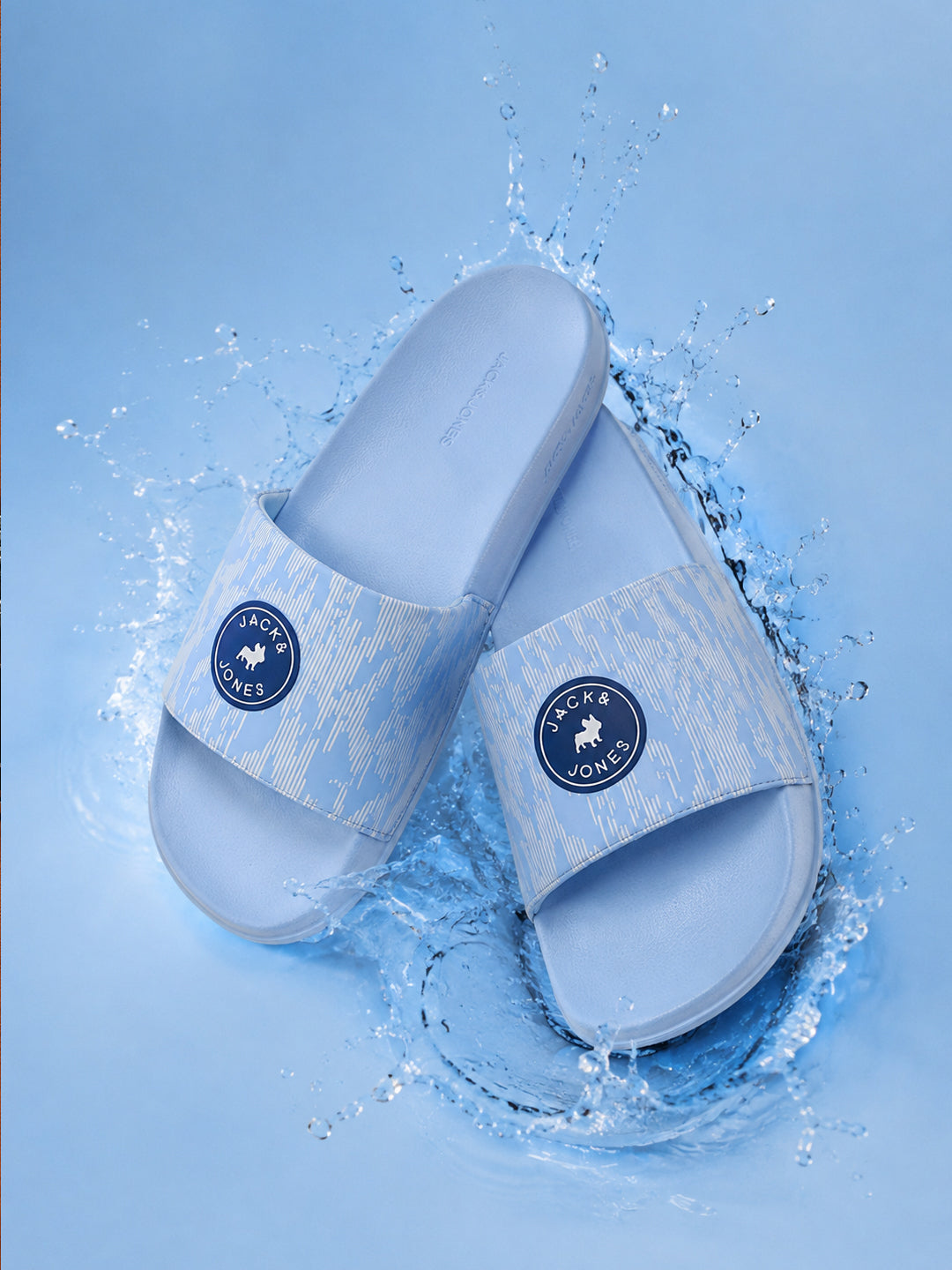 Light Blue Printed Pool Sliders - 40