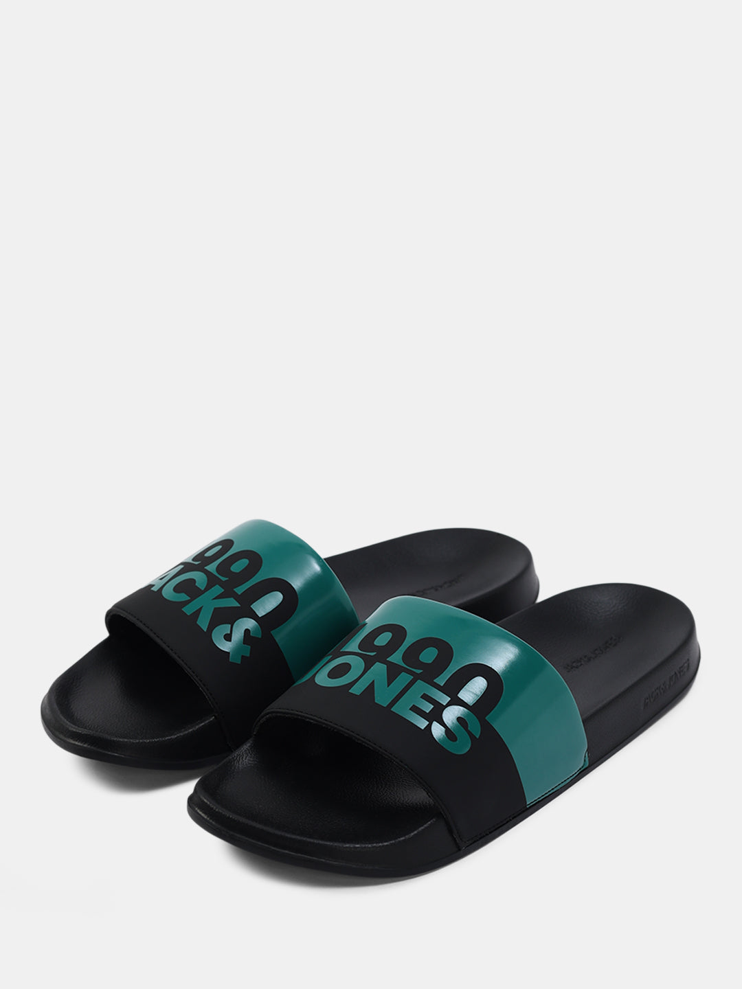 Black & Teal Printed Pool Sliders