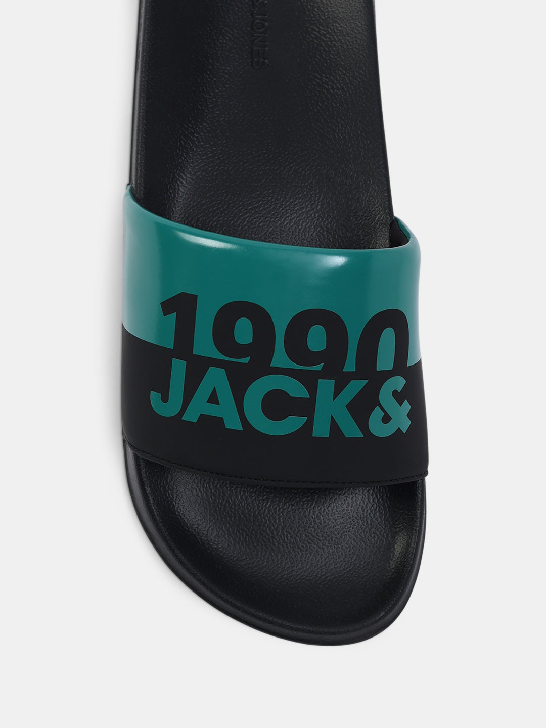 Black & Teal Printed Pool Sliders