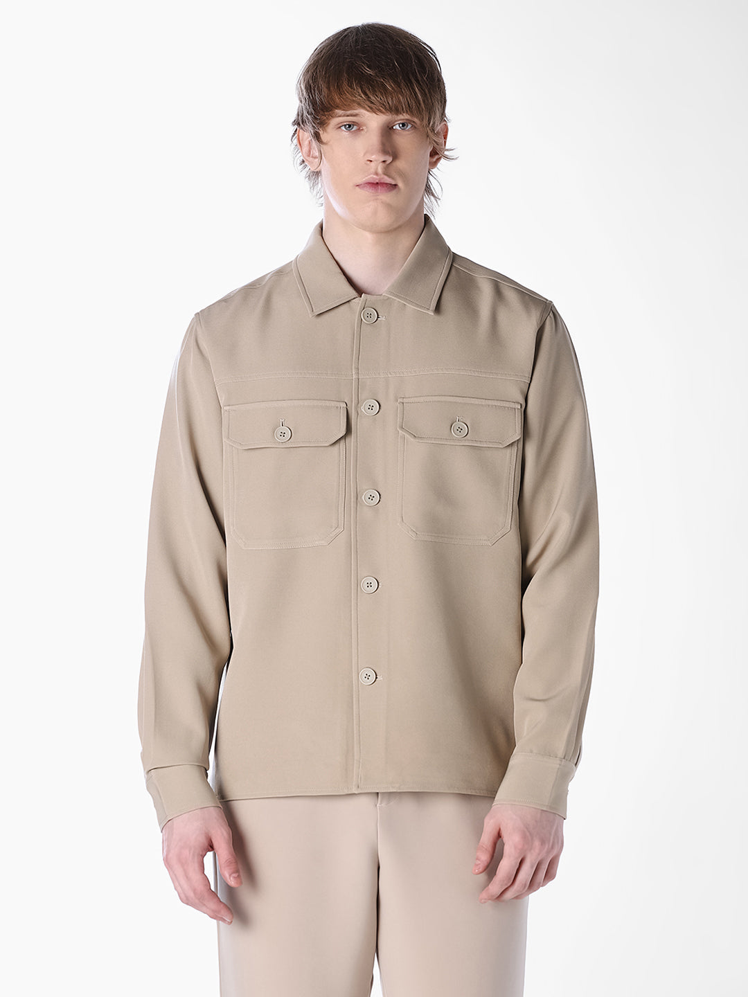 Solid Regular Fit Shacket