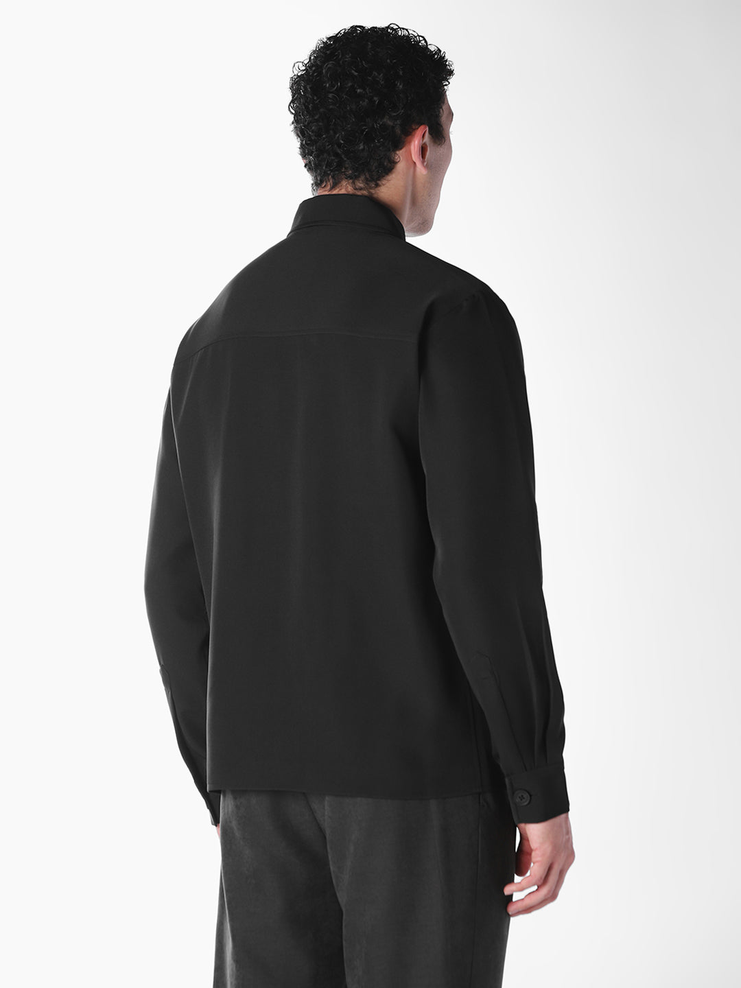 Black Solid Regular Fit Shirt